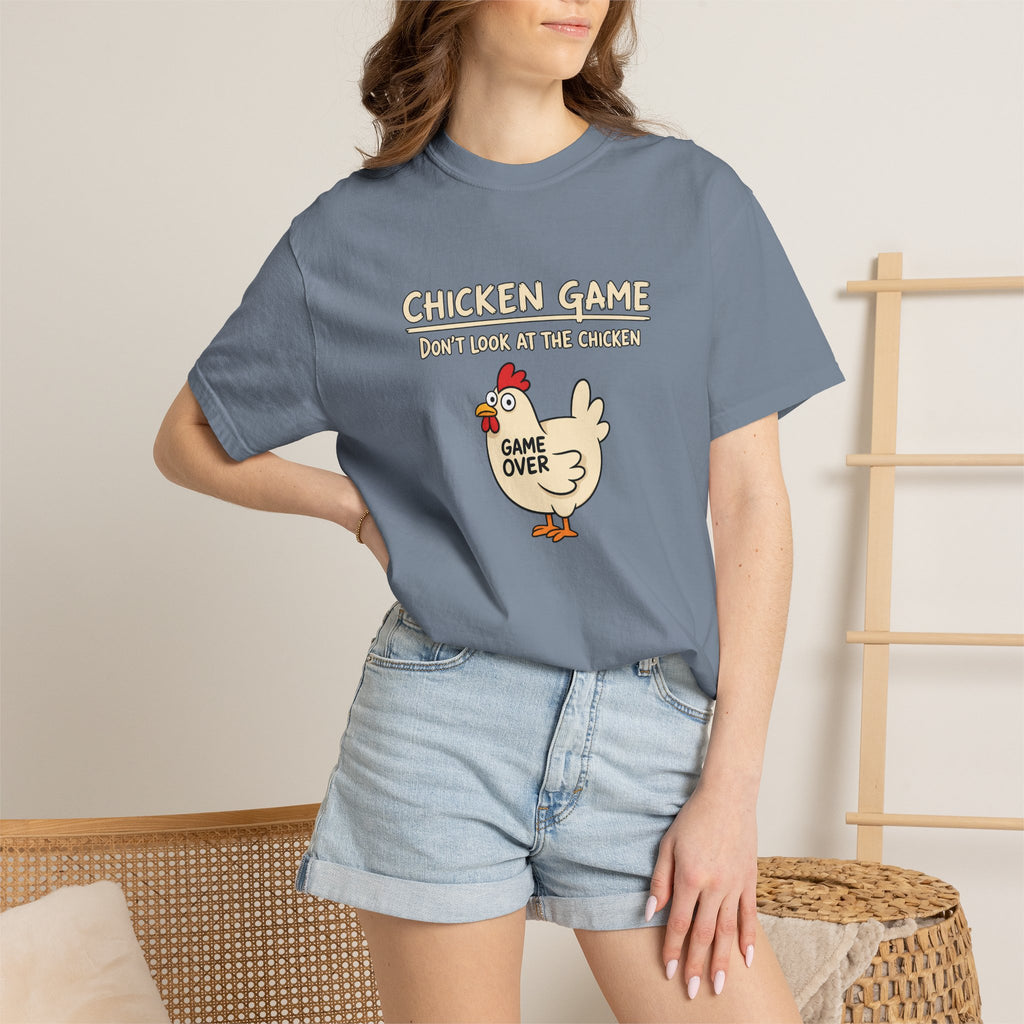 Chicken Game Shirt, Funny Game Night Shirt, Don't Look at the Chicken Tee, Game Over Chicken Shirt, Funny Party Shirt, Comfort Colors Tee