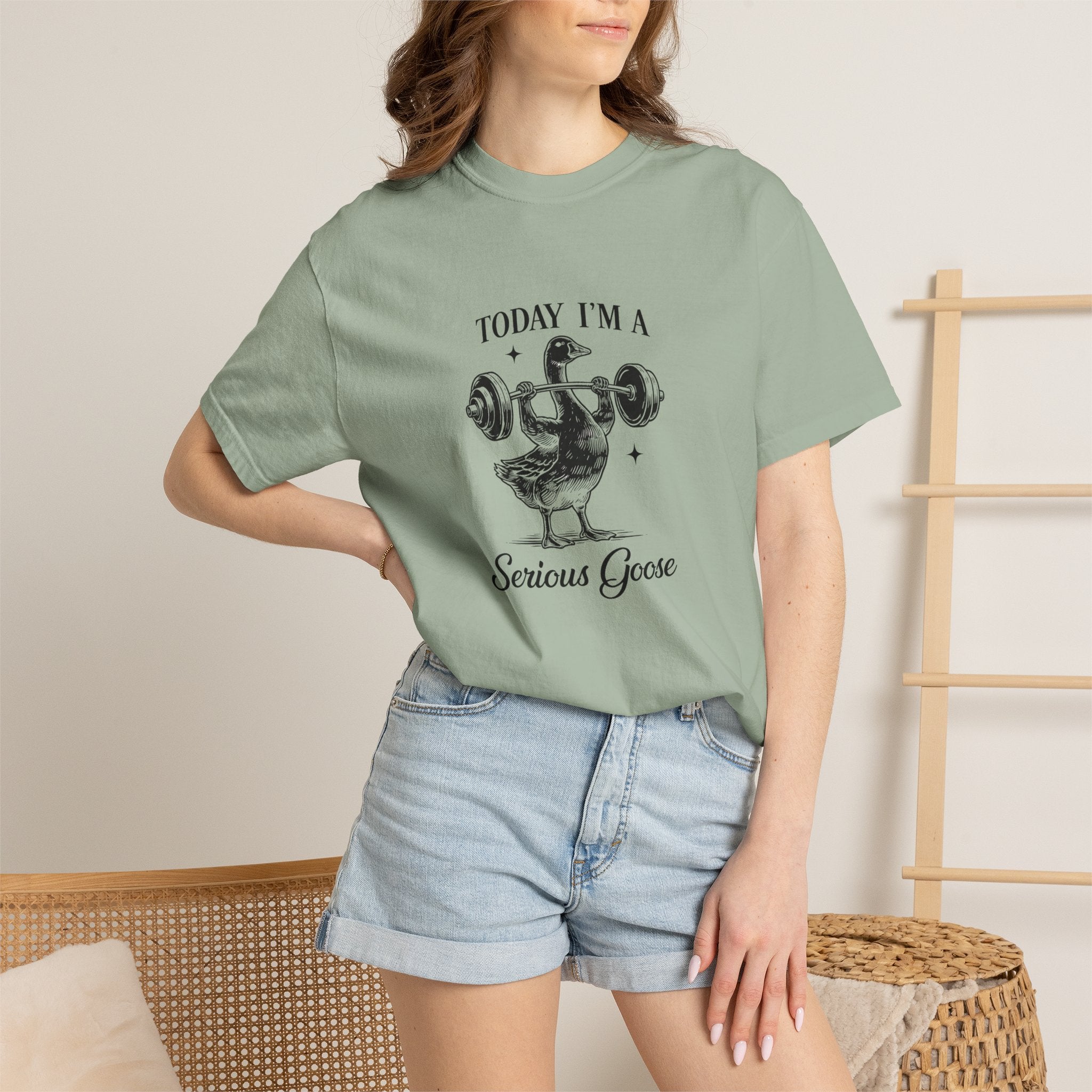 Today Im A Serious Goose Shirt, Funny Goose Graphic Tee, Sarcastic Animal Shirt, Weightlifting Goose T-Shirt, Comfort Colors Unisex Tee