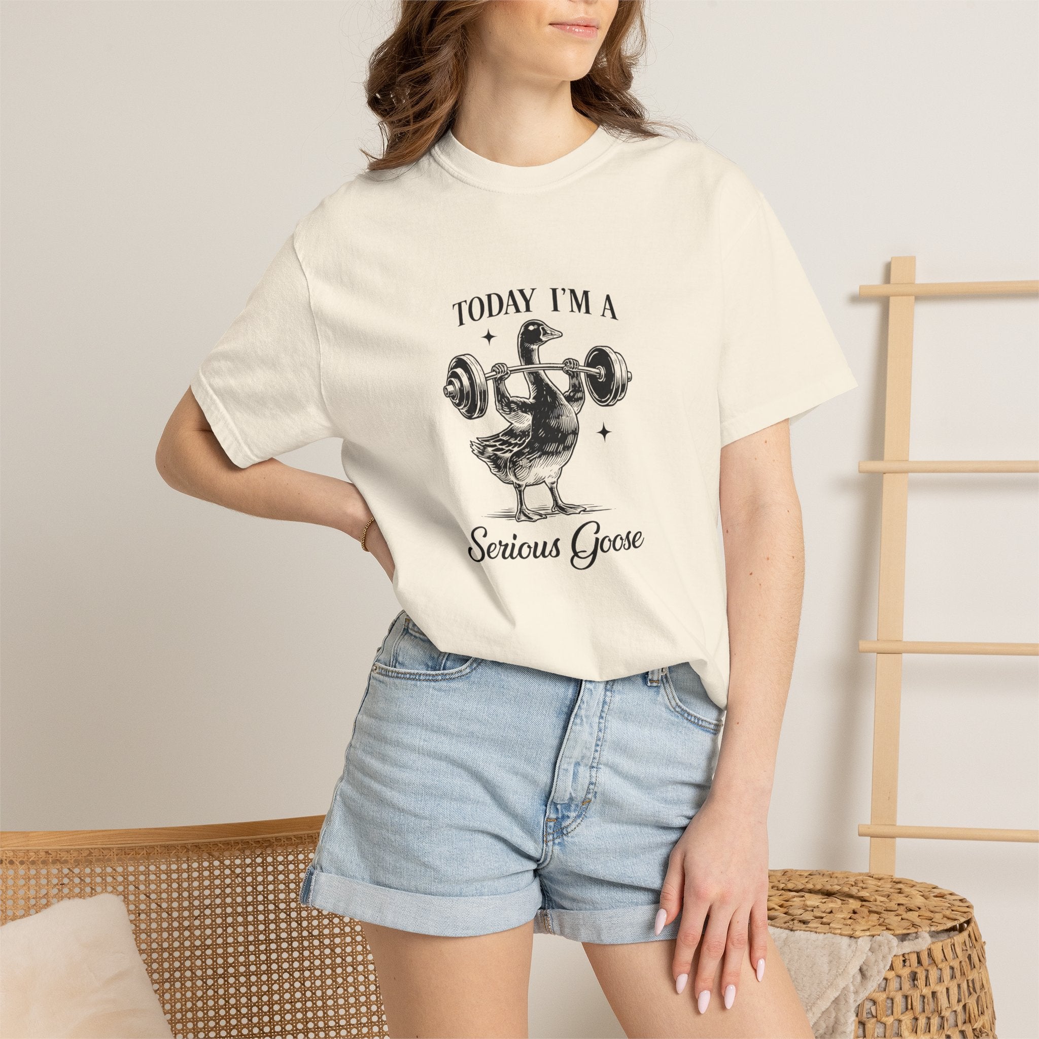 Today Im A Serious Goose Shirt, Funny Goose Graphic Tee, Sarcastic Animal Shirt, Weightlifting Goose T-Shirt, Comfort Colors Unisex Tee