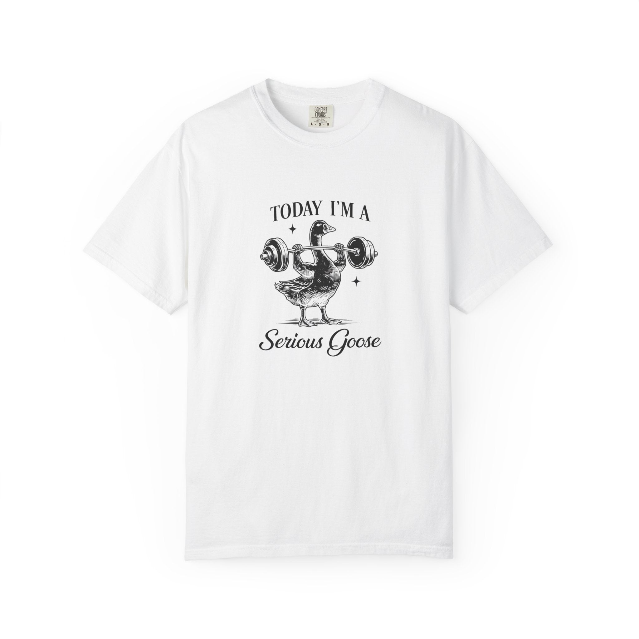 Today Im A Serious Goose Shirt, Funny Goose Graphic Tee, Sarcastic Animal Shirt, Weightlifting Goose T-Shirt, Comfort Colors Unisex Tee