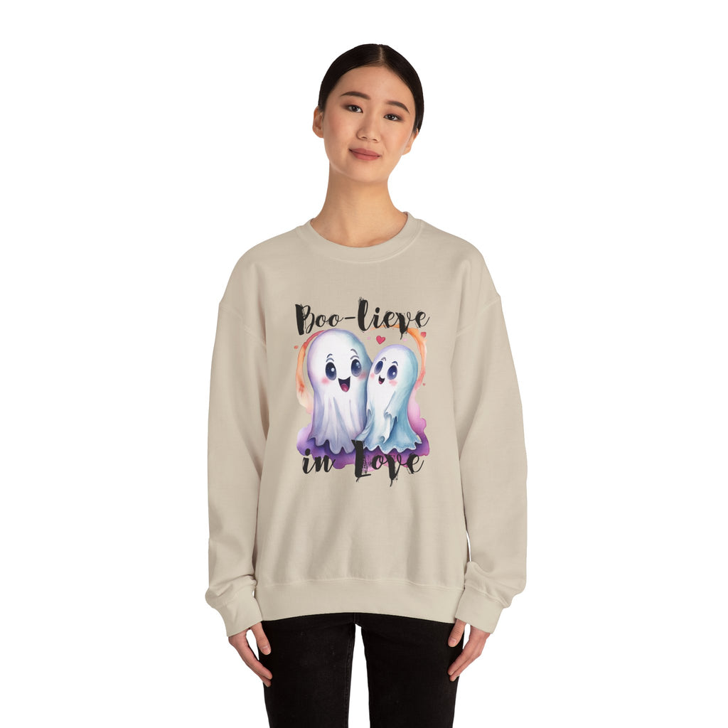 Boo-lieve in Love, Ghost love, Cute Ghosts, Halloween Ghosts in love, cute birthday or halloween gift, watercolor ghosts, Sweatshirt