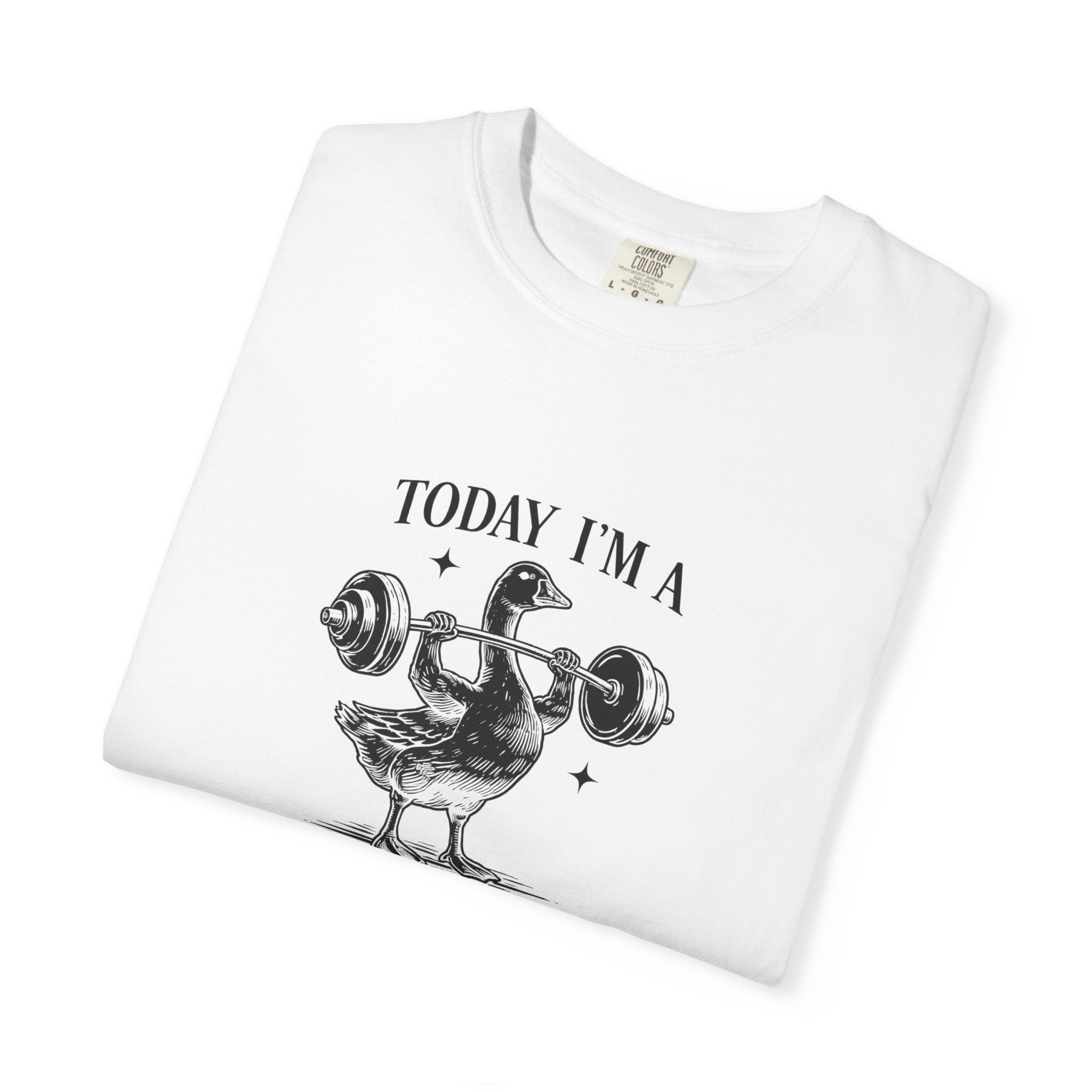 Today Im A Serious Goose Shirt, Funny Goose Graphic Tee, Sarcastic Animal Shirt, Weightlifting Goose T-Shirt, Comfort Colors Unisex Tee
