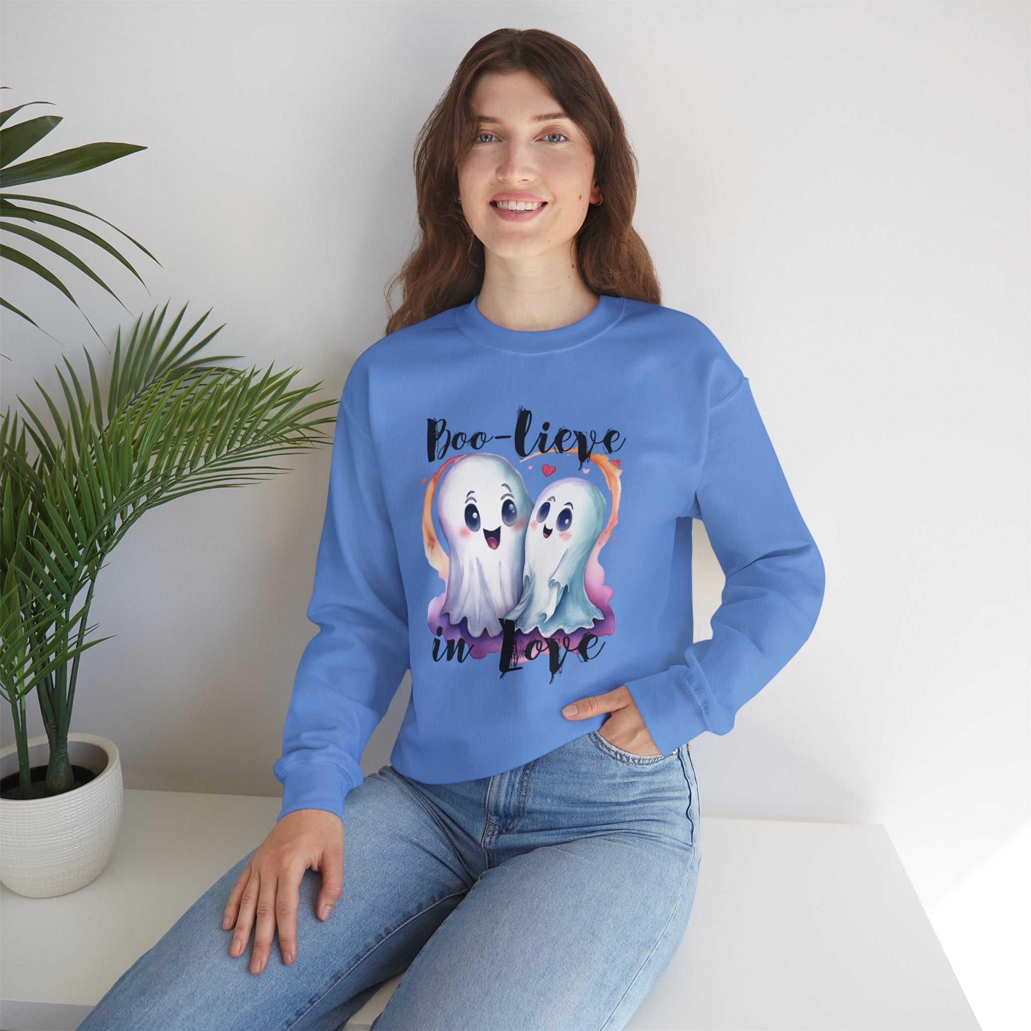 Boo-lieve in Love, Ghost love, Cute Ghosts, Halloween Ghosts in love, cute birthday or halloween gift, watercolor ghosts, Sweatshirt