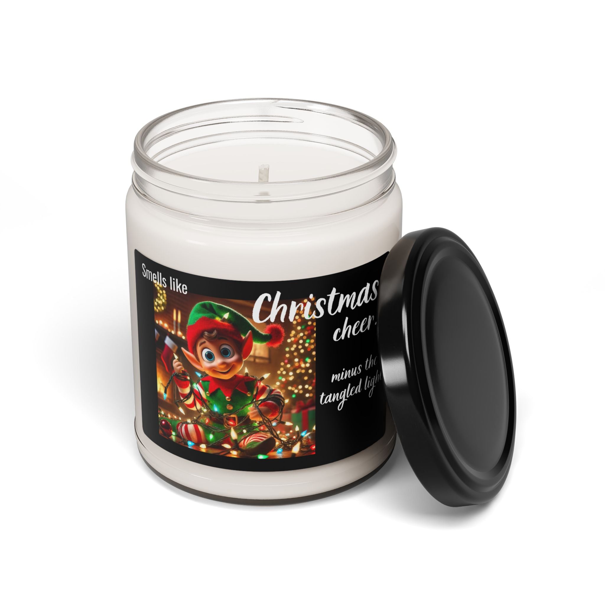 Tangled Elf with Holiday Cheer Christmas Scented Soy Candle, 9oz