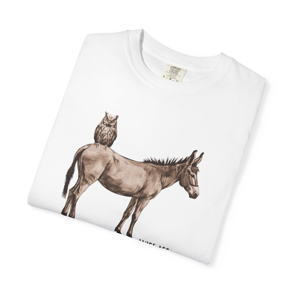 Certified Wise Ass Graphic Tee, Funny Donkey & Owl Shirt, Sarcastic Humor T-Shirt, Comfort Colors Vintage Style, Unisex Gag Gift