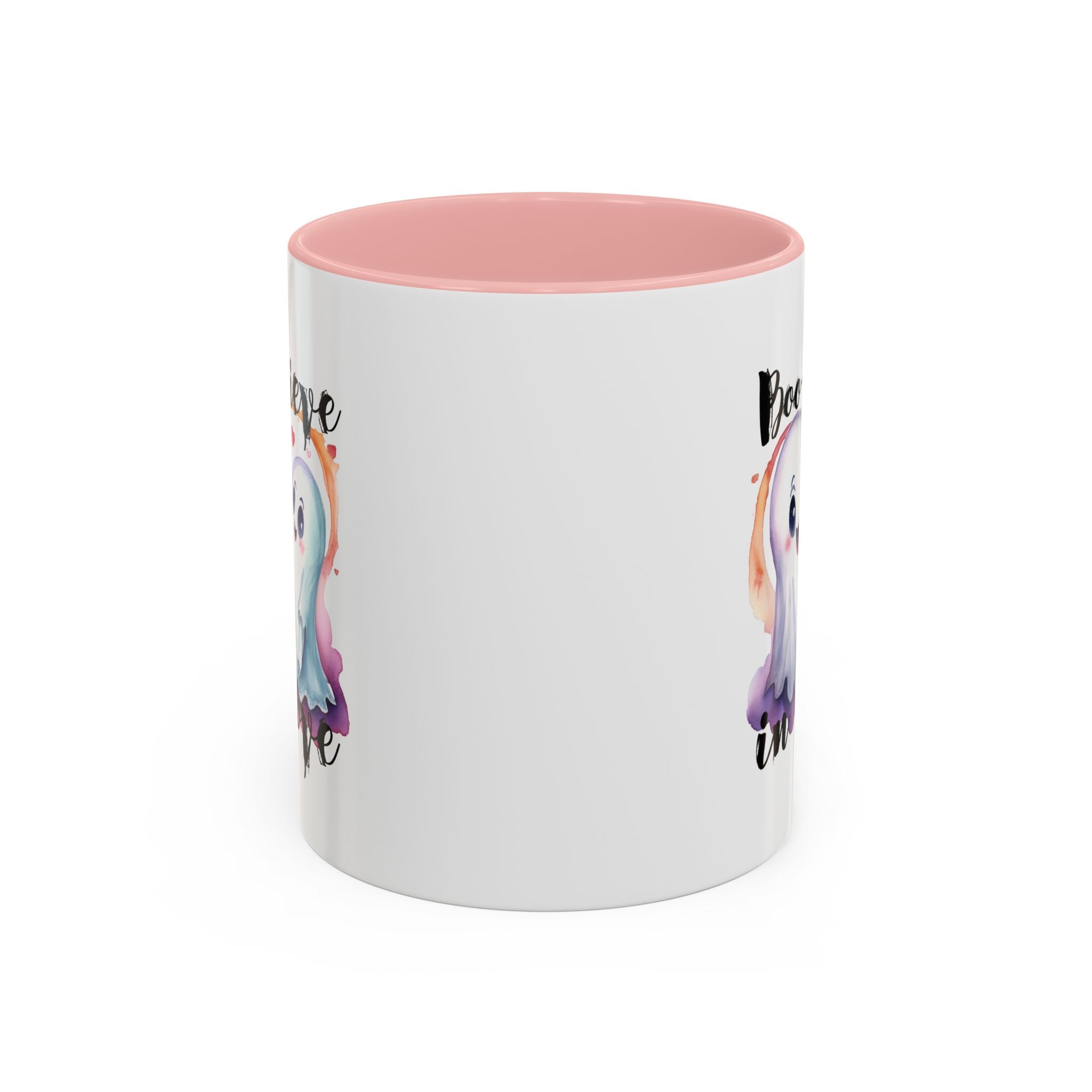 Boo-lieve in Love, Ghost love, Cute Ghosts, Halloween Ghosts in love, cute birthday or halloween gift, watercolor ghosts, Coffee Mug (11oz)