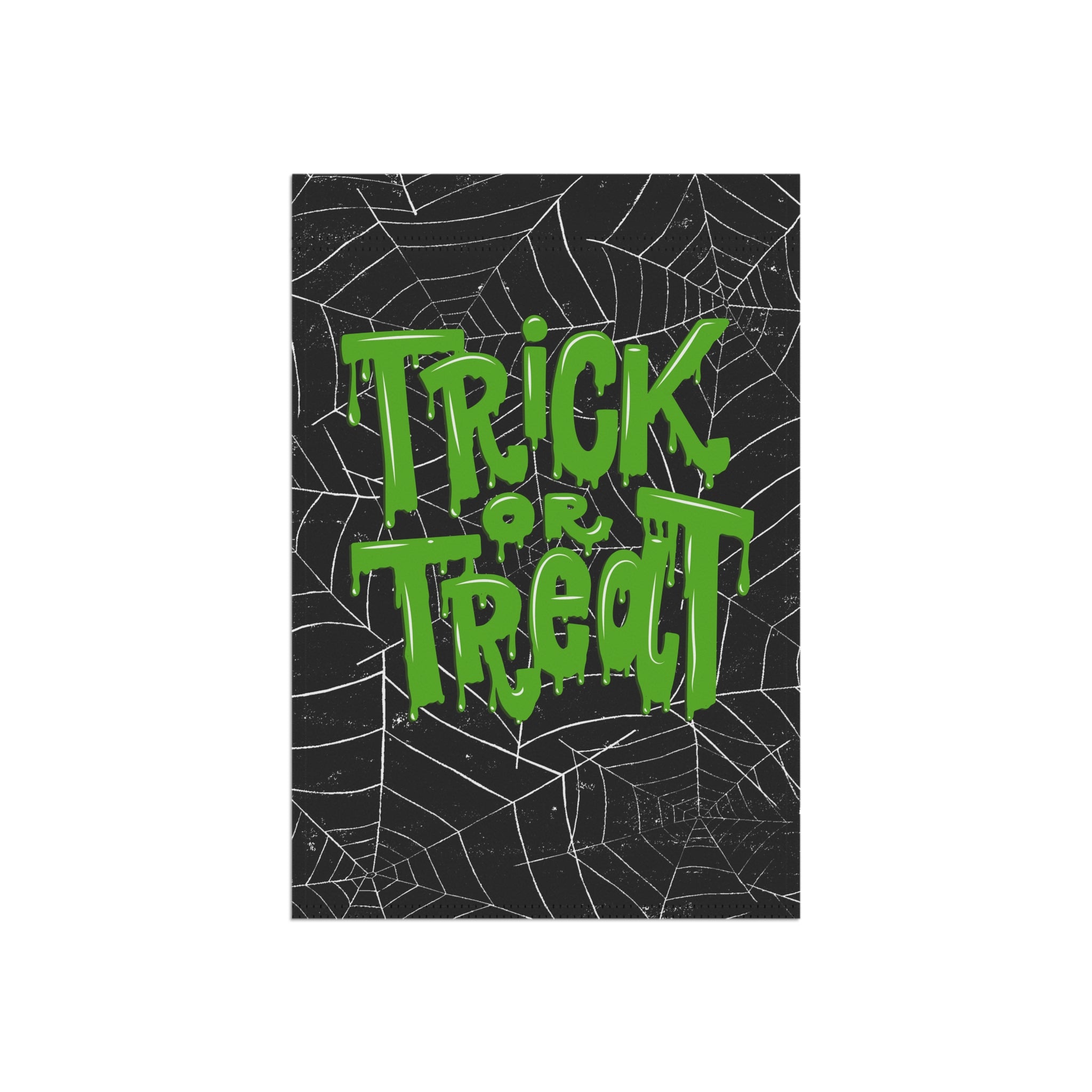 Halloween Garden Banner, Cobwebs, Trick or Treat, Black and Green, Outdoor Decoration, Holiday Home Decor