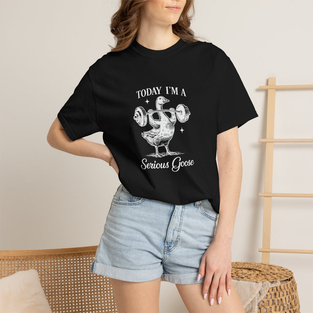 Today Im A Serious Goose Shirt, Funny Goose Graphic Tee, Sarcastic Animal Shirt, Weightlifting Goose T-Shirt, Comfort Colors Unisex Tee