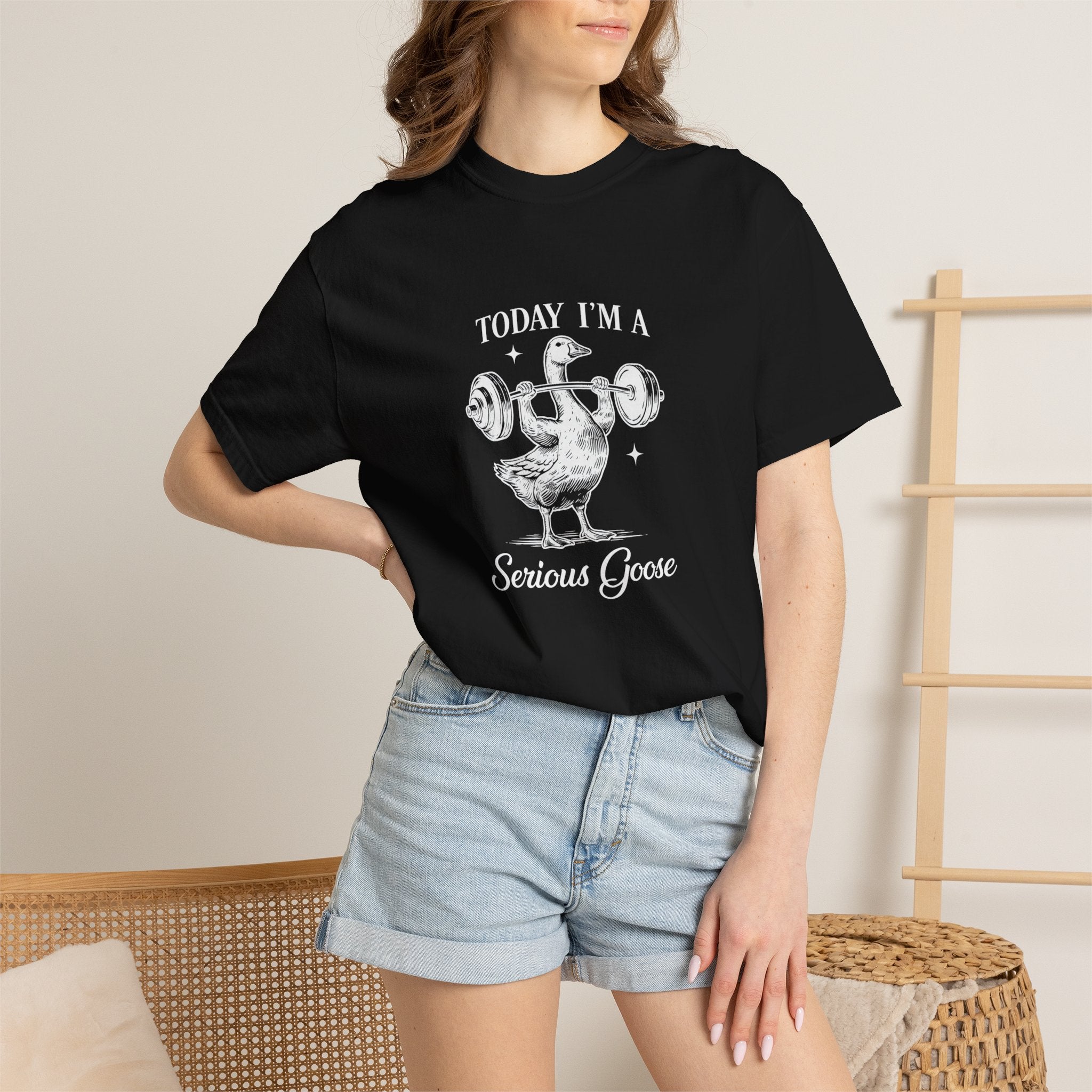 Today Im A Serious Goose Shirt, Funny Goose Graphic Tee, Sarcastic Animal Shirt, Weightlifting Goose T-Shirt, Comfort Colors Unisex Tee