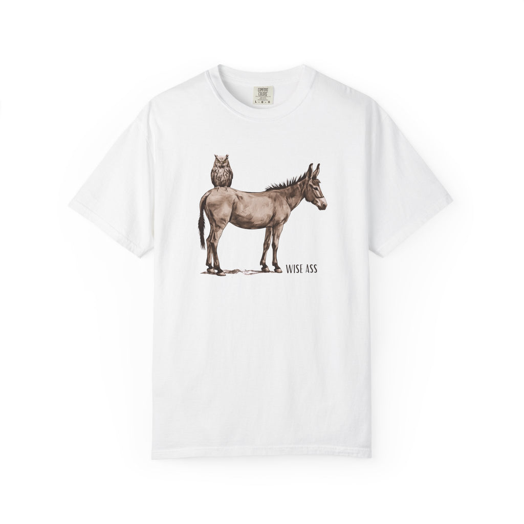 Certified Wise Ass Graphic Tee, Funny Donkey & Owl Shirt, Sarcastic Humor T-Shirt, Comfort Colors Vintage Style, Unisex Gag Gift