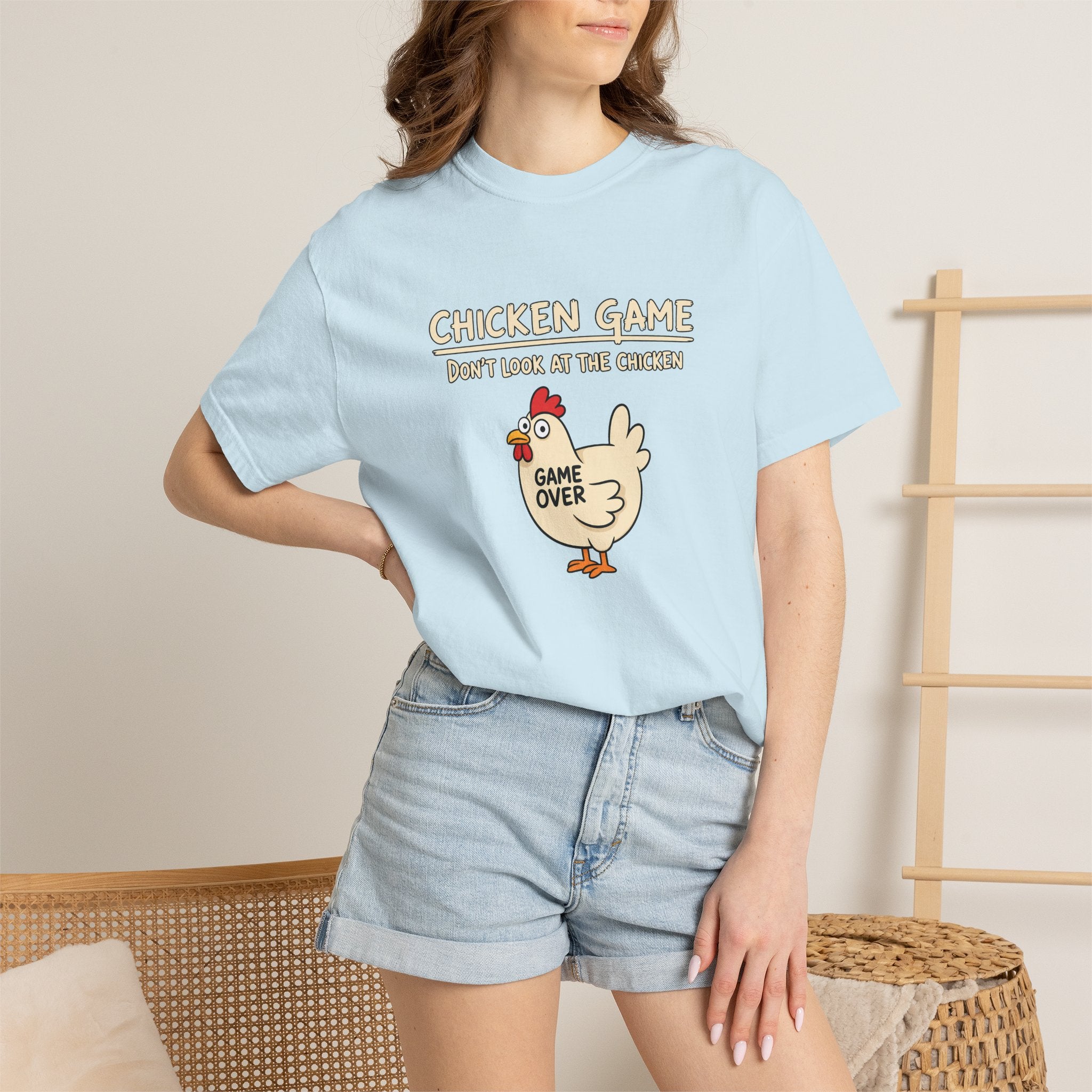 Chicken Game Shirt, Funny Game Night Shirt, Don't Look at the Chicken Tee, Game Over Chicken Shirt, Funny Party Shirt, Comfort Colors Tee