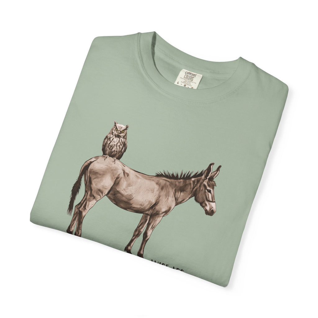 Certified Wise Ass Graphic Tee, Funny Donkey & Owl Shirt, Sarcastic Humor T-Shirt, Comfort Colors Vintage Style, Unisex Gag Gift