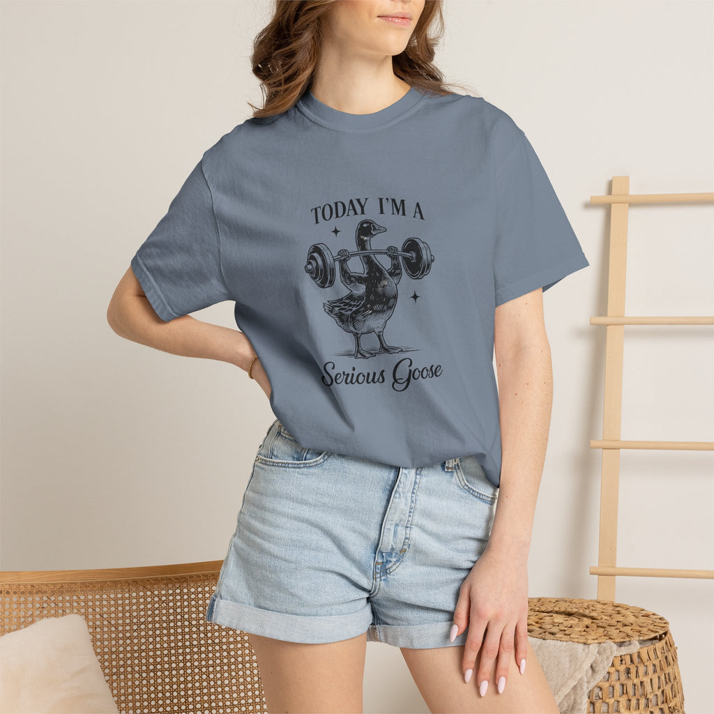 Today Im A Serious Goose Shirt, Funny Goose Graphic Tee, Sarcastic Animal Shirt, Weightlifting Goose T-Shirt, Comfort Colors Unisex Tee