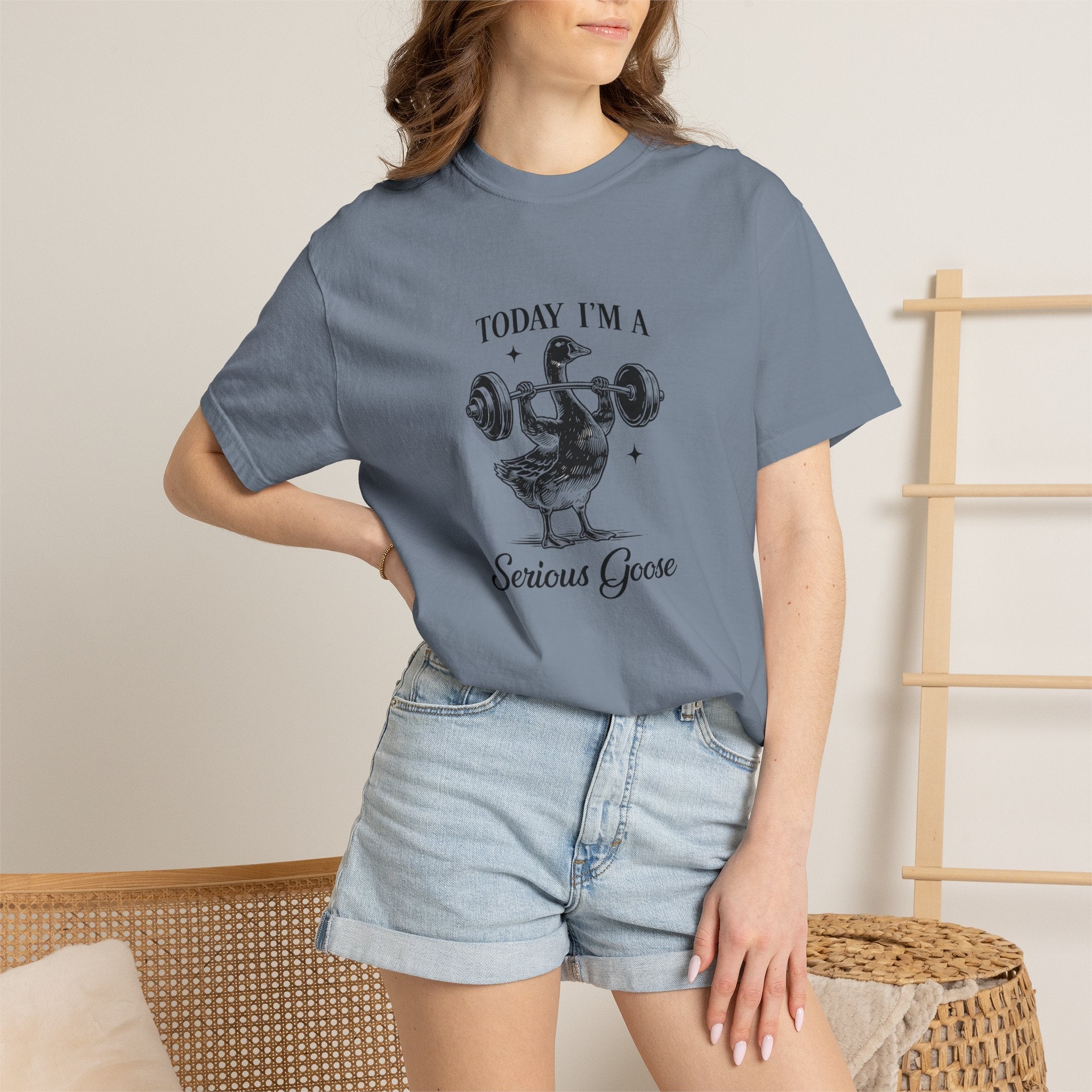 Today Im A Serious Goose Shirt, Funny Goose Graphic Tee, Sarcastic Animal Shirt, Weightlifting Goose T-Shirt, Comfort Colors Unisex Tee