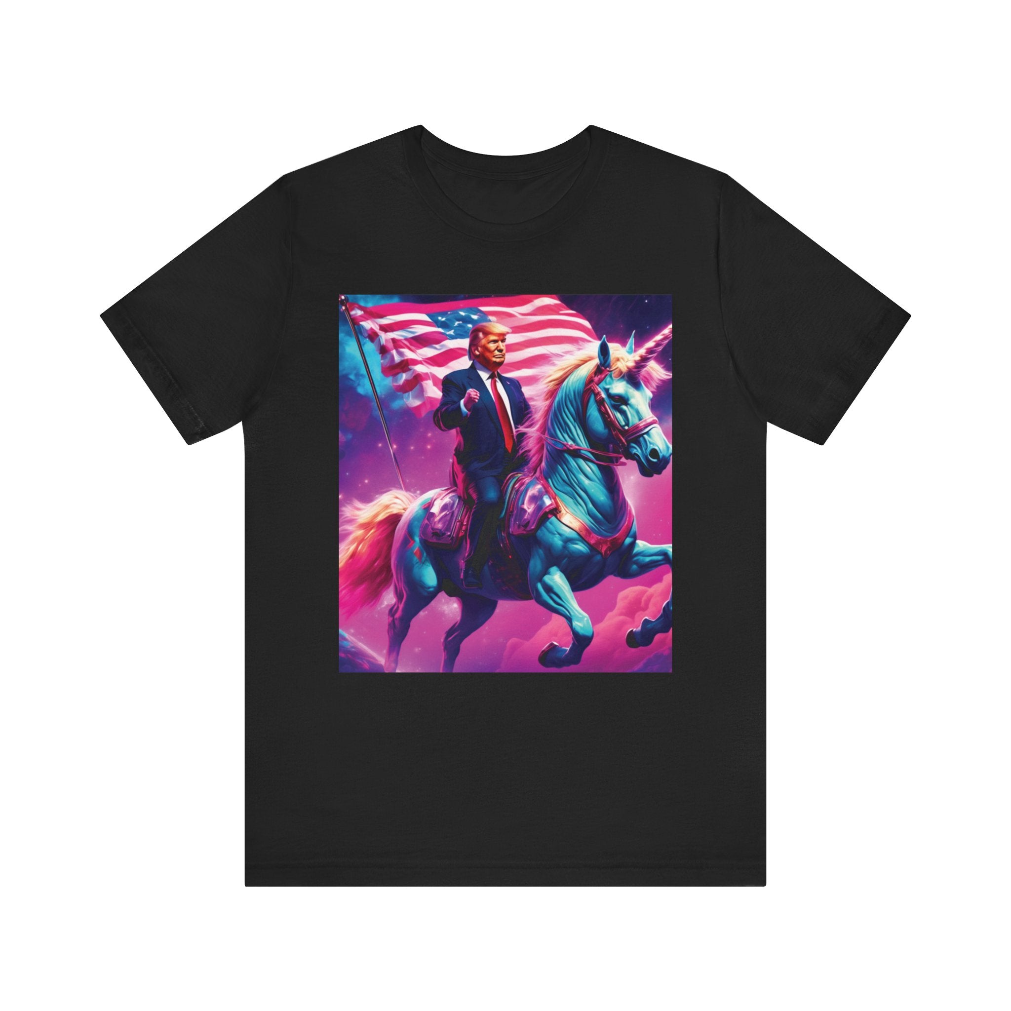 Patriotic Fantasy: Trump Riding a Unicorn Tee