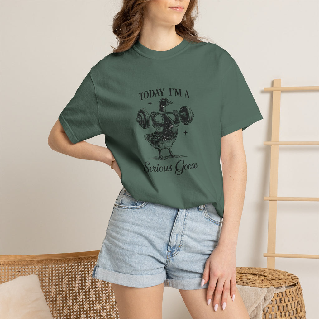 Today Im A Serious Goose Shirt, Funny Goose Graphic Tee, Sarcastic Animal Shirt, Weightlifting Goose T-Shirt, Comfort Colors Unisex Tee