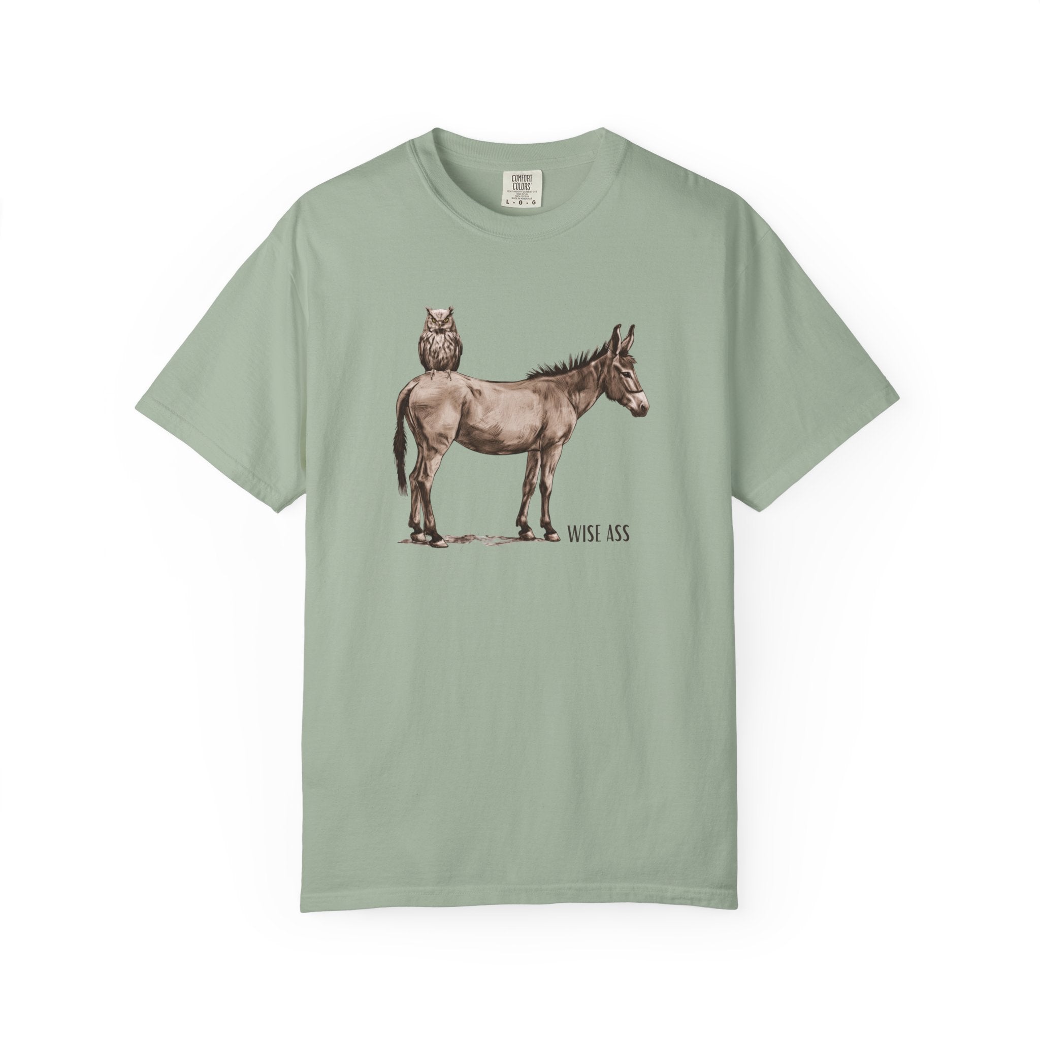 Certified Wise Ass Graphic Tee, Funny Donkey & Owl Shirt, Sarcastic Humor T-Shirt, Comfort Colors Vintage Style, Unisex Gag Gift