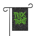 Halloween Garden Banner, Cobwebs, Trick or Treat, Black and Green, Outdoor Decoration, Holiday Home Decor