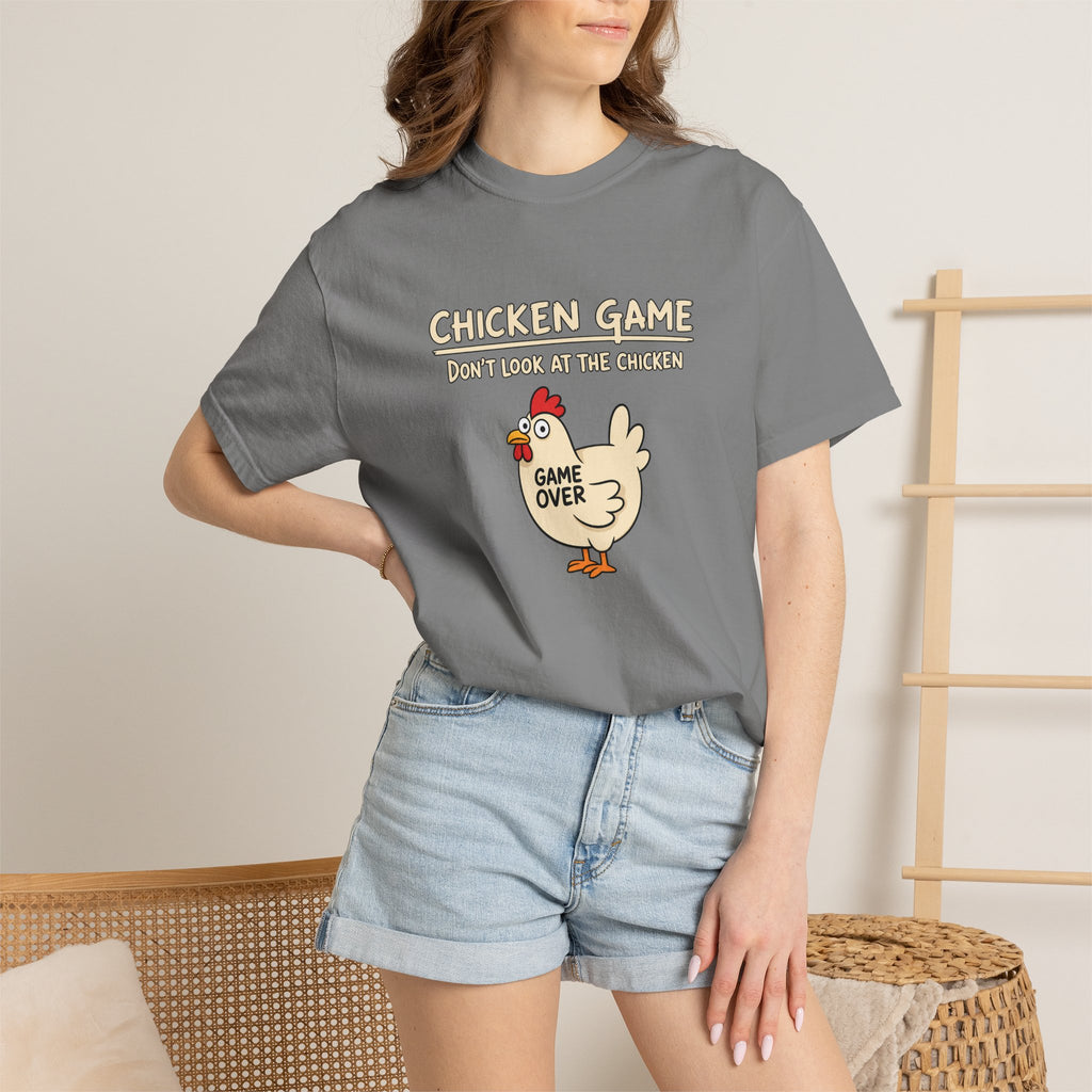 Chicken Game Shirt, Funny Game Night Shirt, Don't Look at the Chicken Tee, Game Over Chicken Shirt, Funny Party Shirt, Comfort Colors Tee
