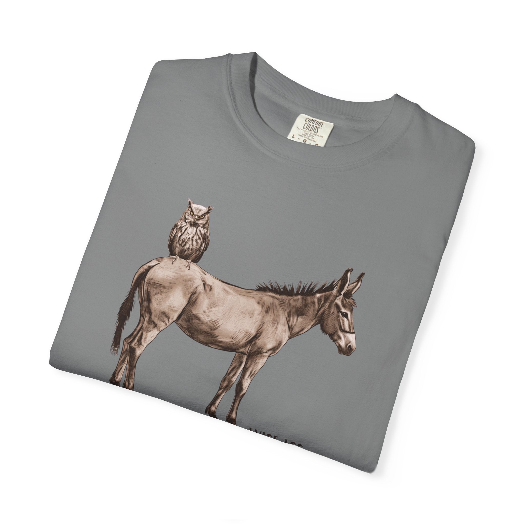 Certified Wise Ass Graphic Tee, Funny Donkey & Owl Shirt, Sarcastic Humor T-Shirt, Comfort Colors Vintage Style, Unisex Gag Gift