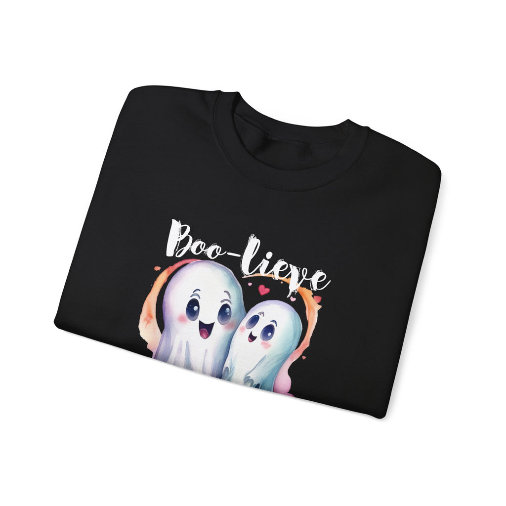 Boo-lieve in Love, Ghost love, Cute Ghosts, Halloween Ghosts in love, cute birthday or halloween gift, watercolor ghosts, Sweatshirt