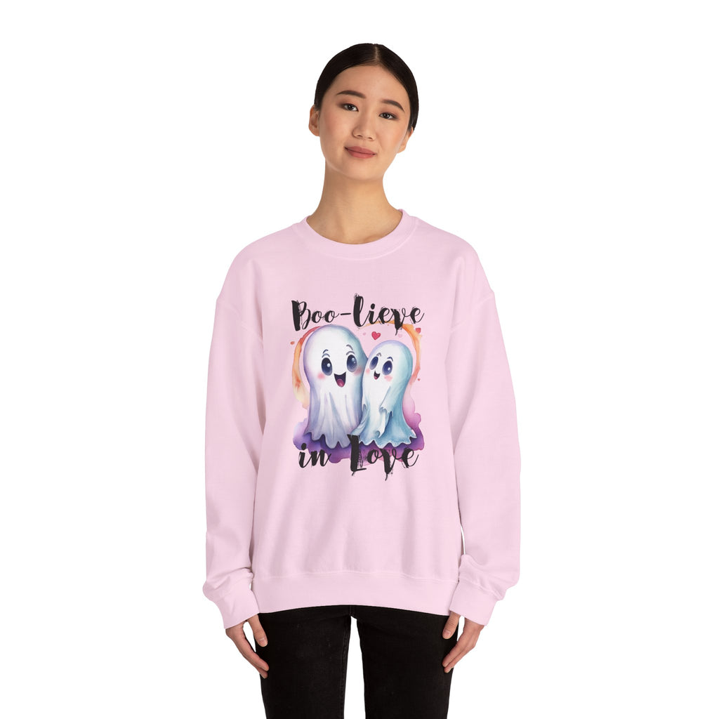 Boo-lieve in Love, Ghost love, Cute Ghosts, Halloween Ghosts in love, cute birthday or halloween gift, watercolor ghosts, Sweatshirt