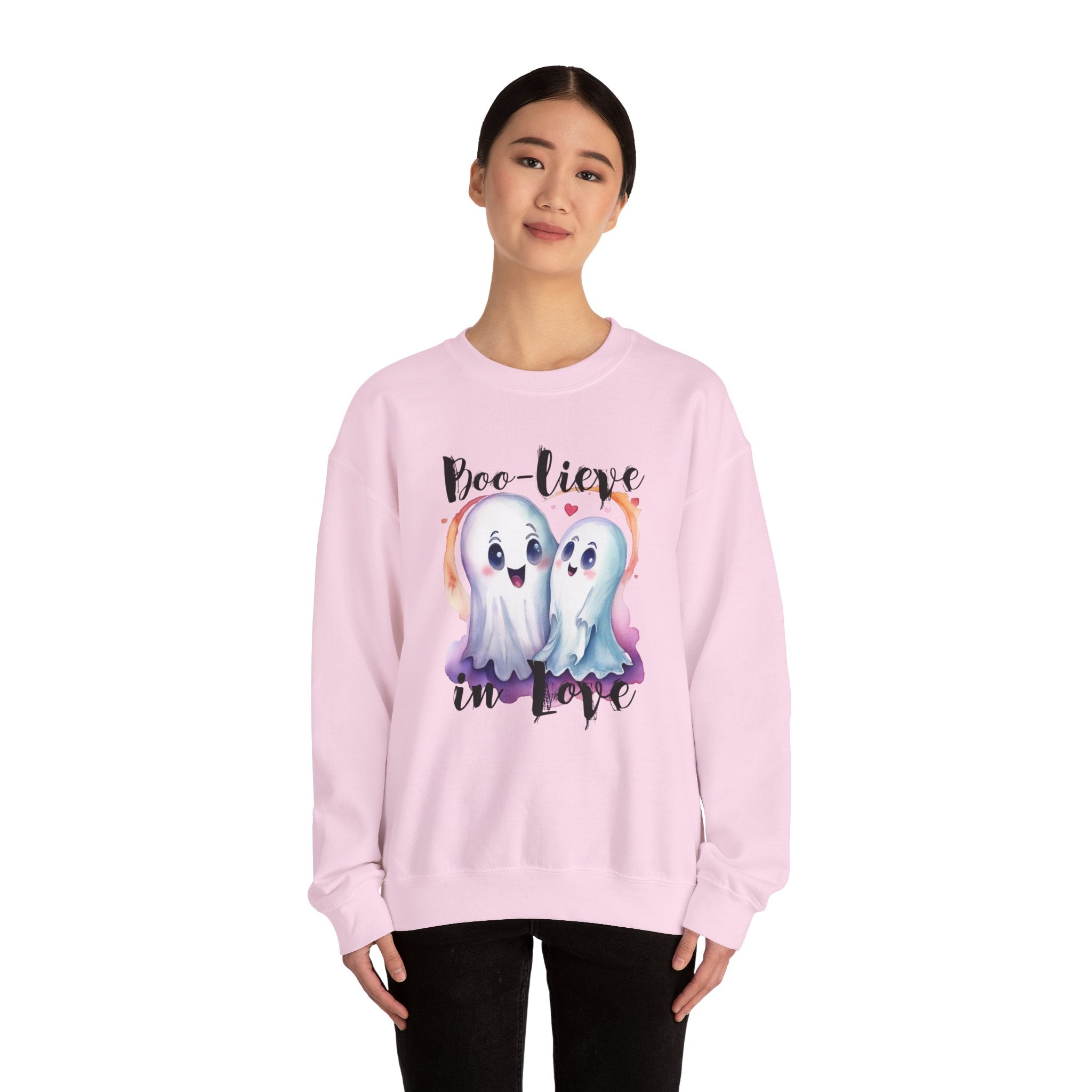 Boo-lieve in Love, Ghost love, Cute Ghosts, Halloween Ghosts in love, cute birthday or halloween gift, watercolor ghosts, Sweatshirt