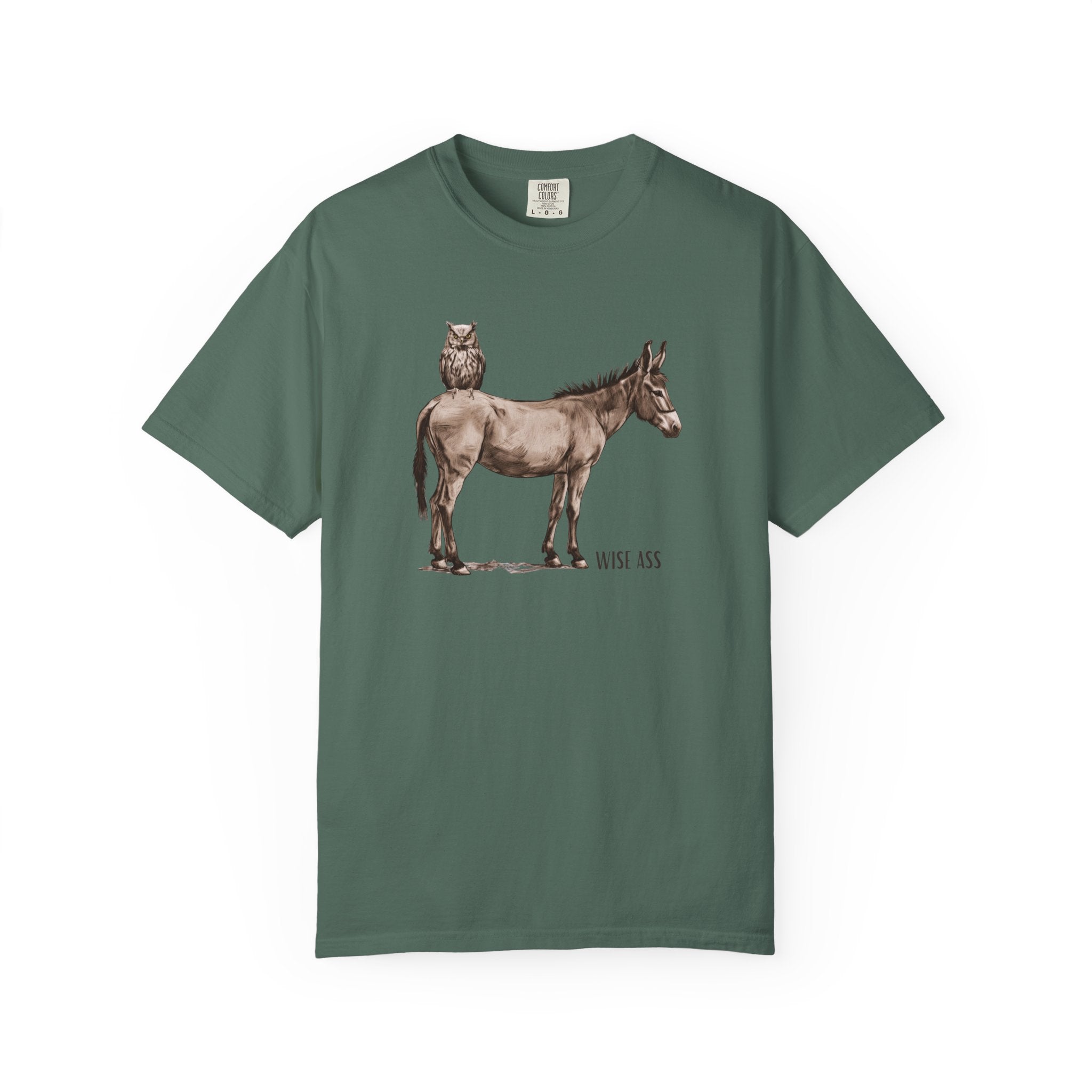 Certified Wise Ass Graphic Tee, Funny Donkey & Owl Shirt, Sarcastic Humor T-Shirt, Comfort Colors Vintage Style, Unisex Gag Gift