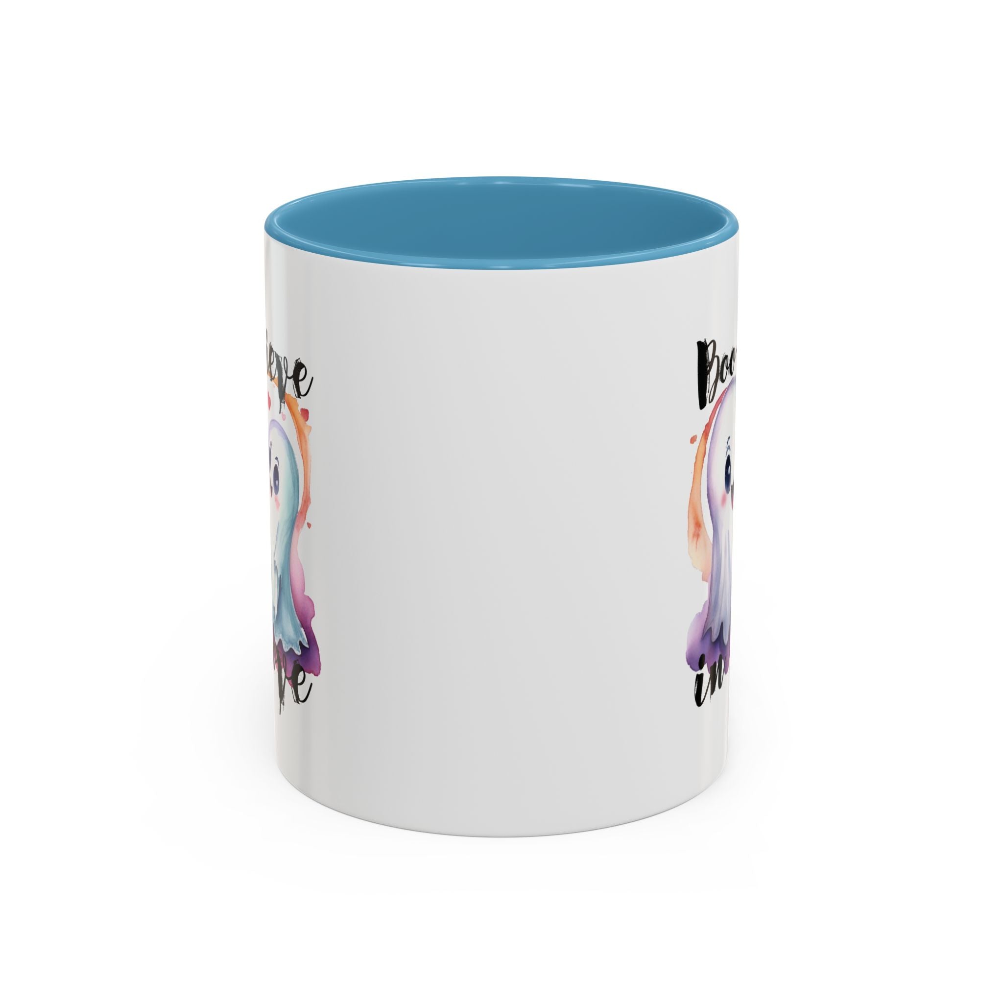Boo-lieve in Love, Ghost love, Cute Ghosts, Halloween Ghosts in love, cute birthday or halloween gift, watercolor ghosts, Coffee Mug (11oz)