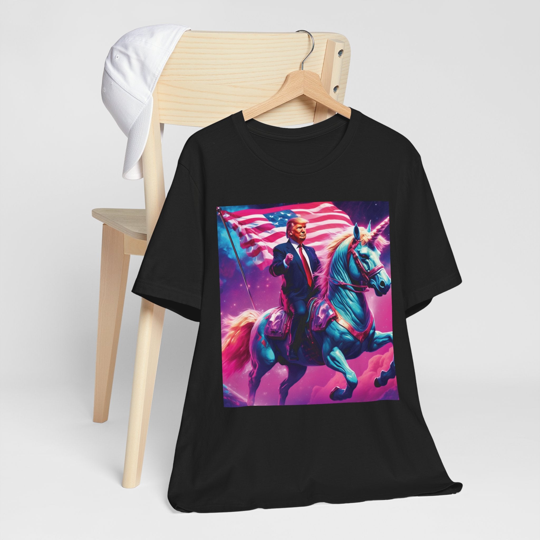 Patriotic Fantasy: Trump Riding a Unicorn Tee