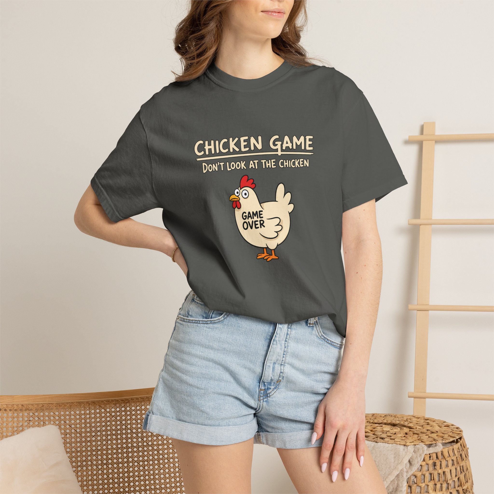 Chicken Game Shirt, Funny Game Night Shirt, Don't Look at the Chicken Tee, Game Over Chicken Shirt, Funny Party Shirt, Comfort Colors Tee