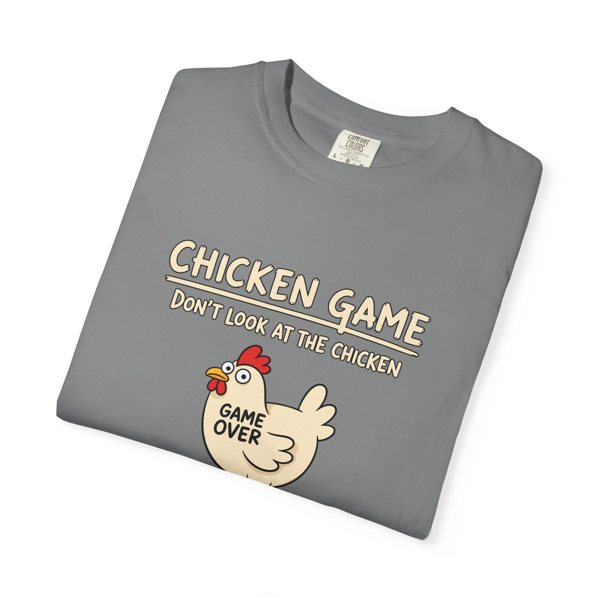 Chicken Game Shirt, Funny Game Night Shirt, Don't Look at the Chicken Tee, Game Over Chicken Shirt, Funny Party Shirt, Comfort Colors Tee