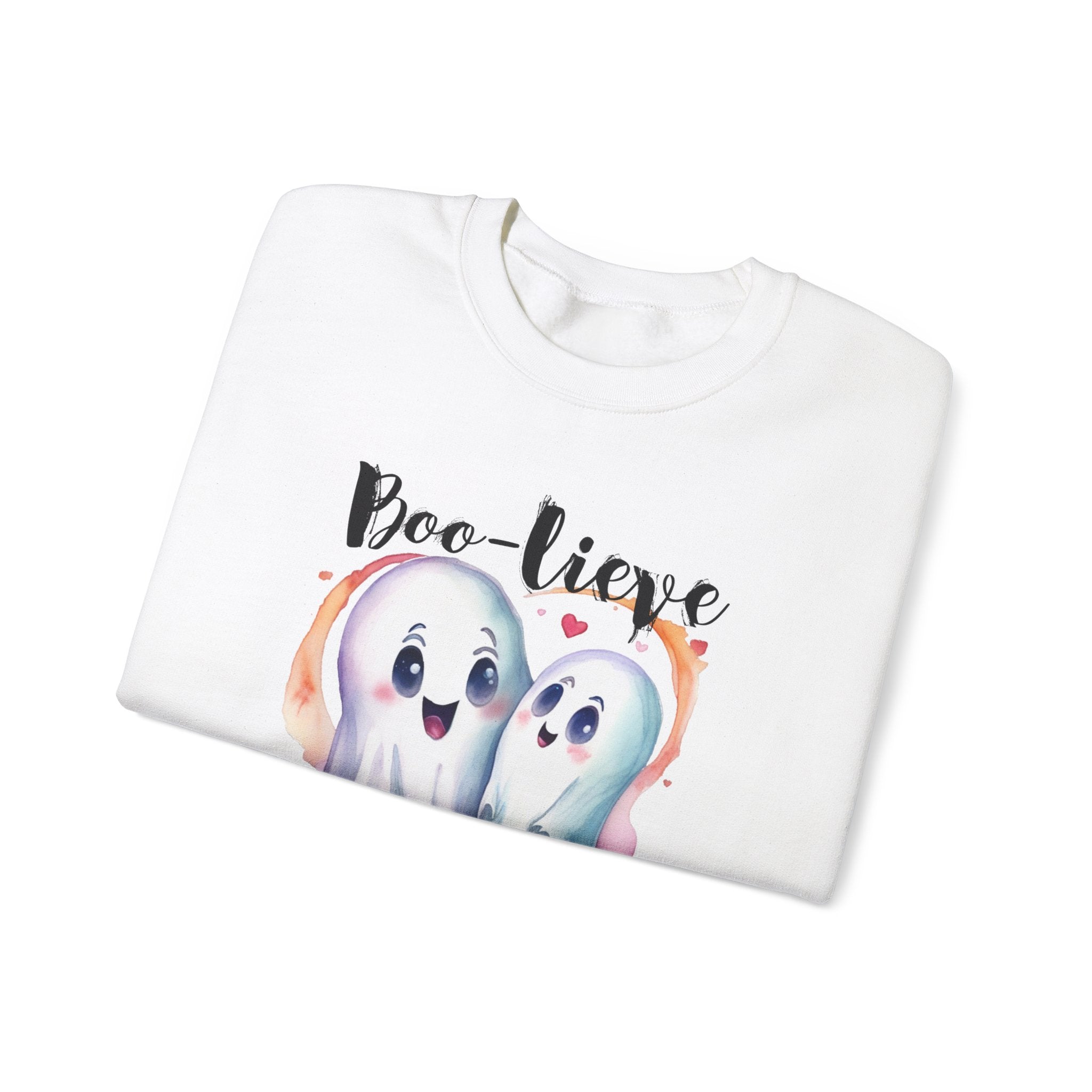 Boo-lieve in Love, Ghost love, Cute Ghosts, Halloween Ghosts in love, cute birthday or halloween gift, watercolor ghosts, Sweatshirt