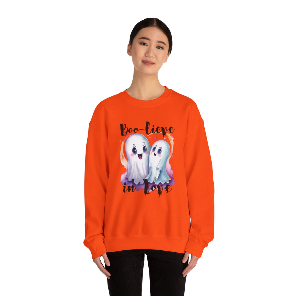 Boo-lieve in Love, Ghost love, Cute Ghosts, Halloween Ghosts in love, cute birthday or halloween gift, watercolor ghosts, Sweatshirt
