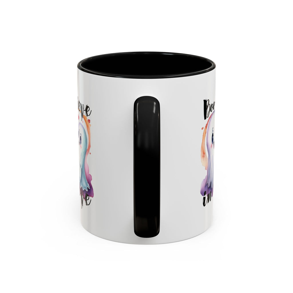 Boo-lieve in Love, Ghost love, Cute Ghosts, Halloween Ghosts in love, cute birthday or halloween gift, watercolor ghosts, Coffee Mug (11oz)