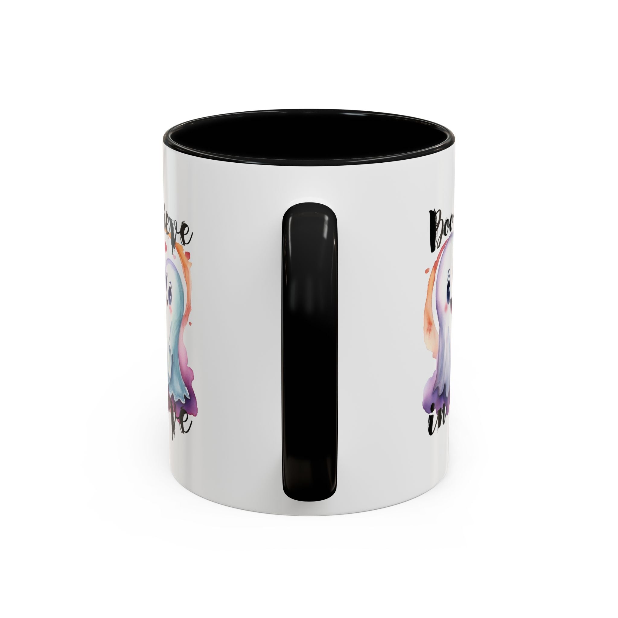Boo-lieve in Love, Ghost love, Cute Ghosts, Halloween Ghosts in love, cute birthday or halloween gift, watercolor ghosts, Coffee Mug (11oz)