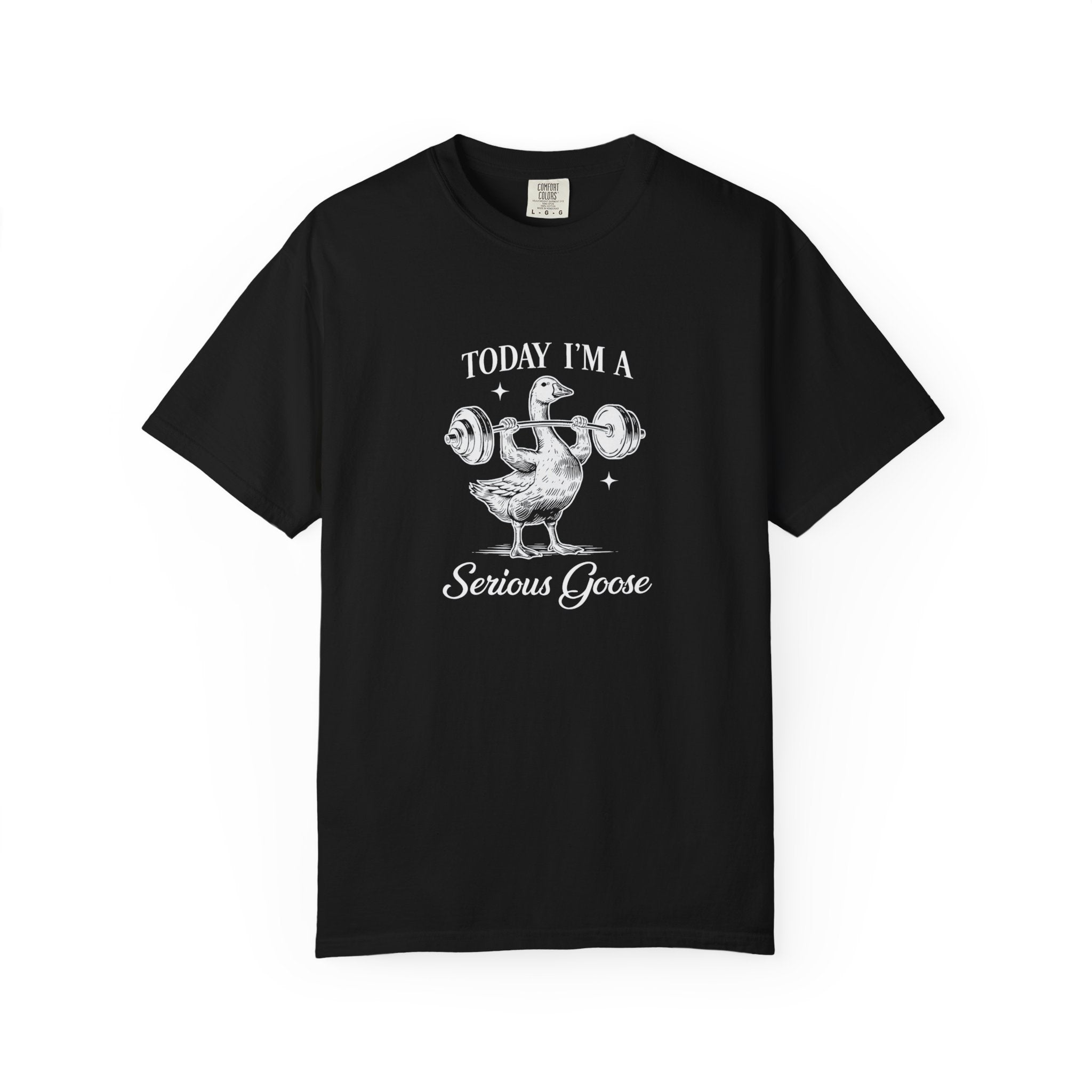 Today Im A Serious Goose Shirt, Funny Goose Graphic Tee, Sarcastic Animal Shirt, Weightlifting Goose T-Shirt, Comfort Colors Unisex Tee