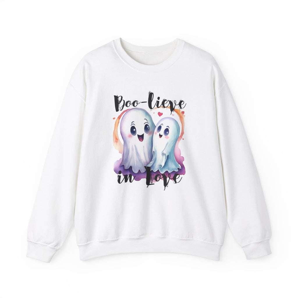 Boo-lieve in Love, Ghost love, Cute Ghosts, Halloween Ghosts in love, cute birthday or halloween gift, watercolor ghosts, Sweatshirt