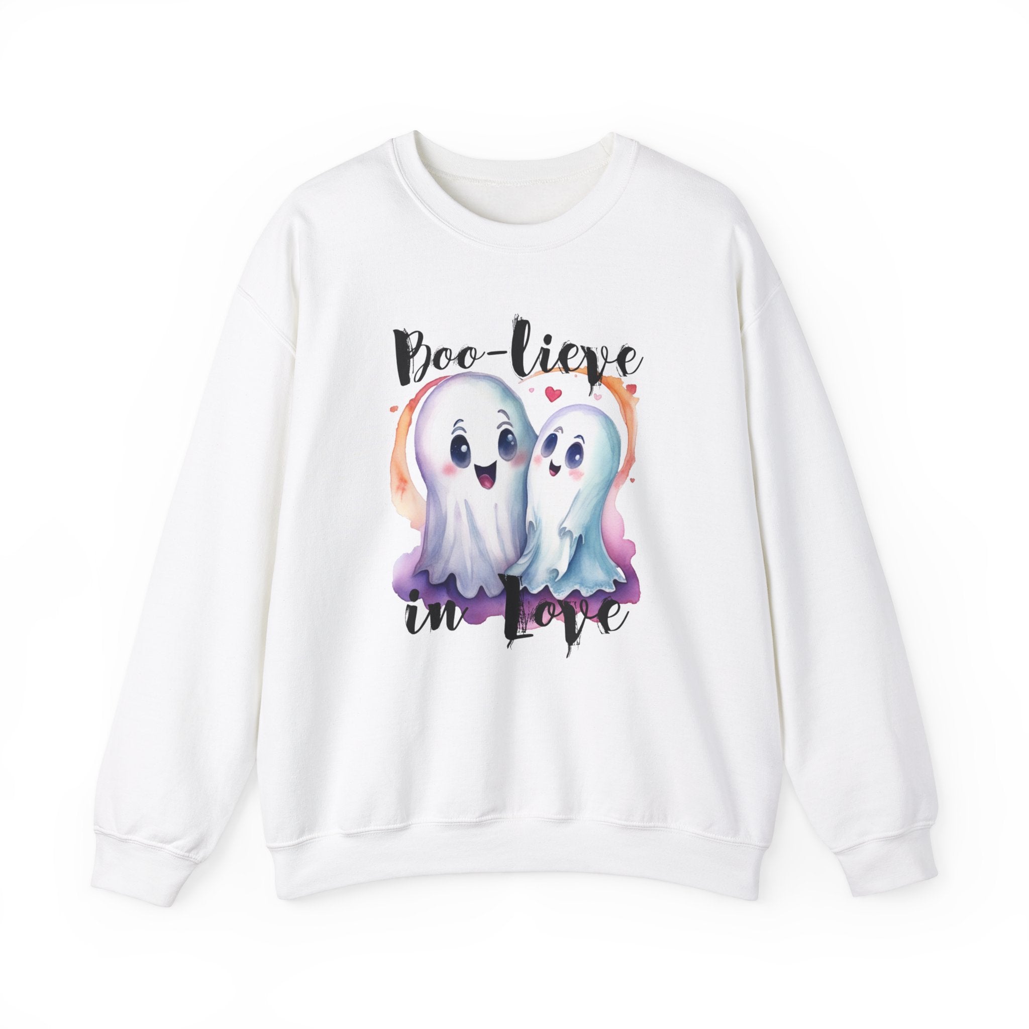 Boo-lieve in Love, Ghost love, Cute Ghosts, Halloween Ghosts in love, cute birthday or halloween gift, watercolor ghosts, Sweatshirt