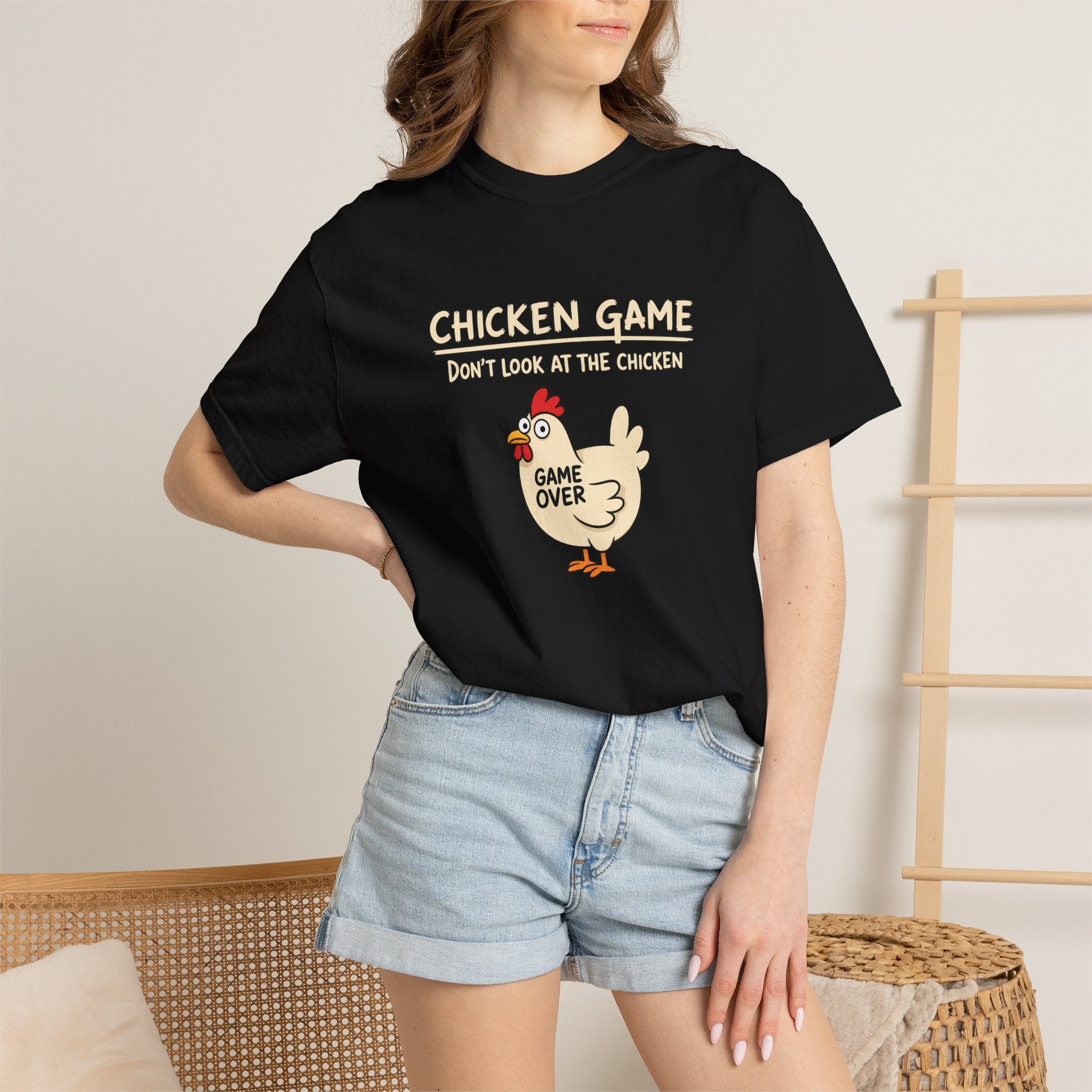Chicken Game Shirt, Funny Game Night Shirt, Don't Look at the Chicken Tee, Game Over Chicken Shirt, Funny Party Shirt, Comfort Colors Tee