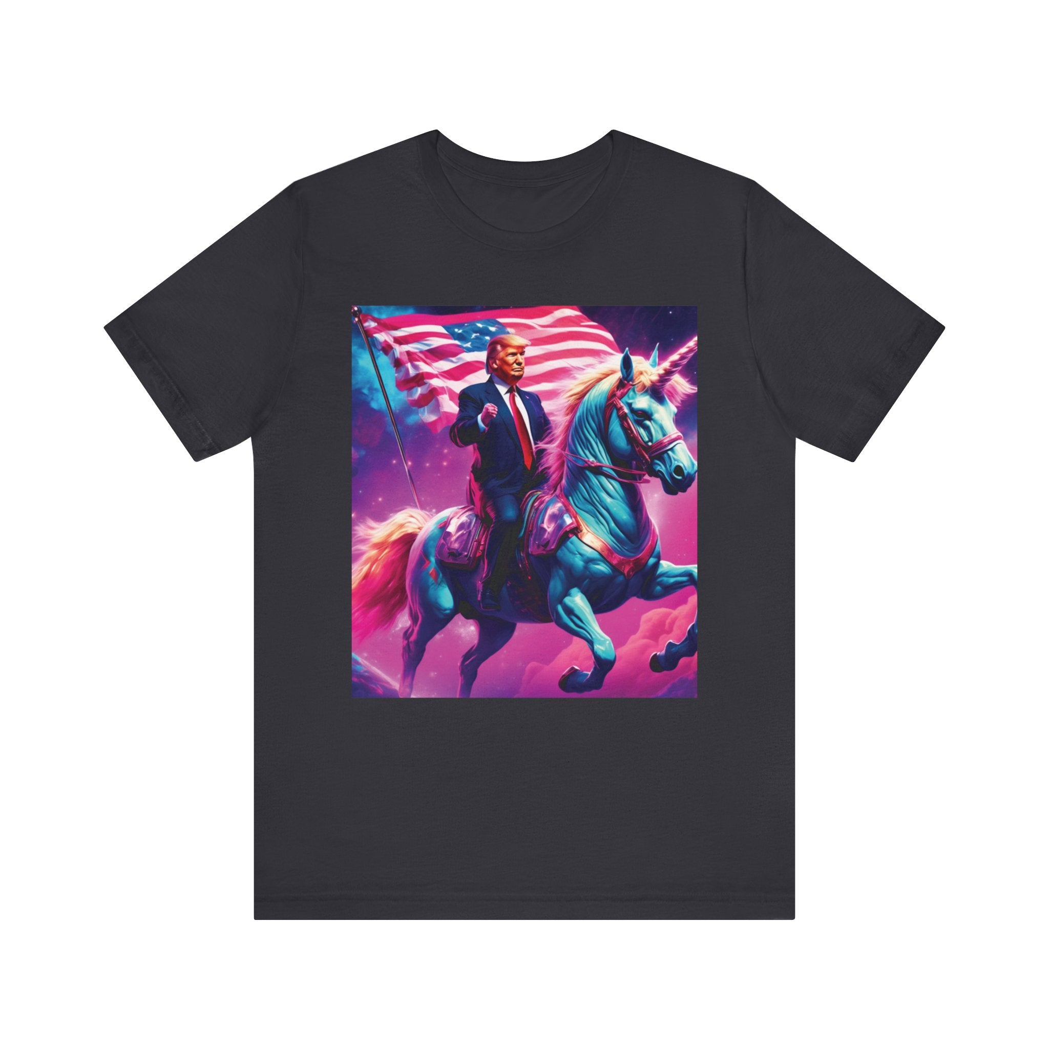 Patriotic Fantasy: Trump Riding a Unicorn Tee