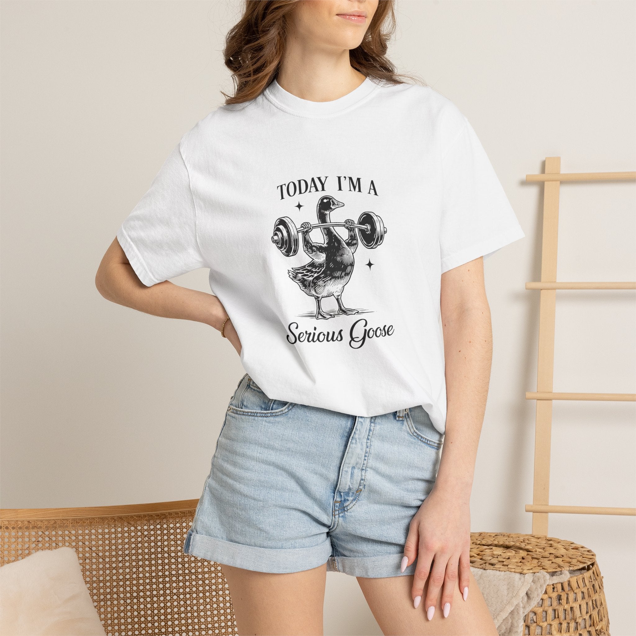 Today Im A Serious Goose Shirt, Funny Goose Graphic Tee, Sarcastic Animal Shirt, Weightlifting Goose T-Shirt, Comfort Colors Unisex Tee