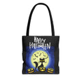 Happy Halloween Black Cat, Bats, and Spooky Pumkins Tote Bag