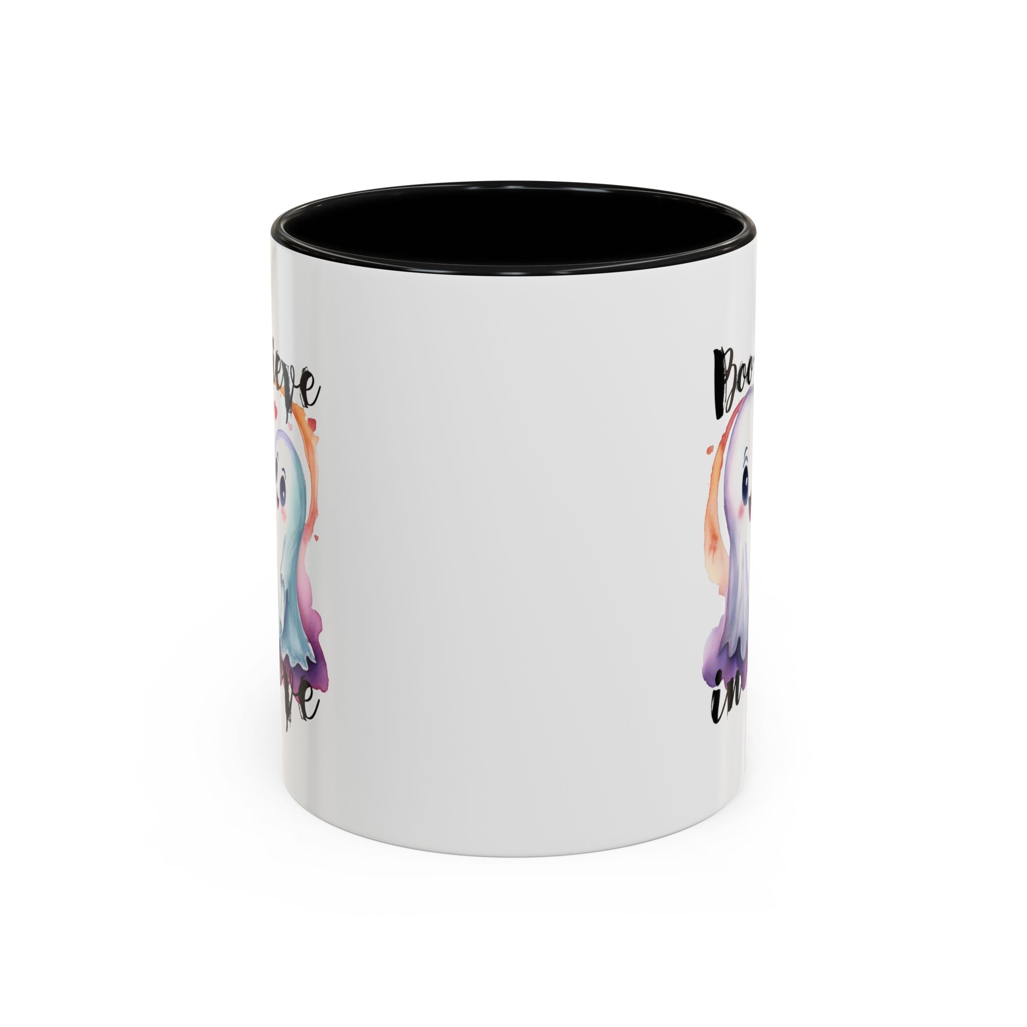 Boo-lieve in Love, Ghost love, Cute Ghosts, Halloween Ghosts in love, cute birthday or halloween gift, watercolor ghosts, Coffee Mug (11oz)