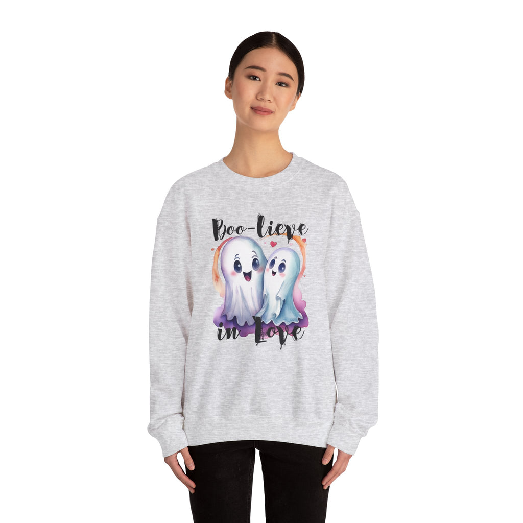 Boo-lieve in Love, Ghost love, Cute Ghosts, Halloween Ghosts in love, cute birthday or halloween gift, watercolor ghosts, Sweatshirt