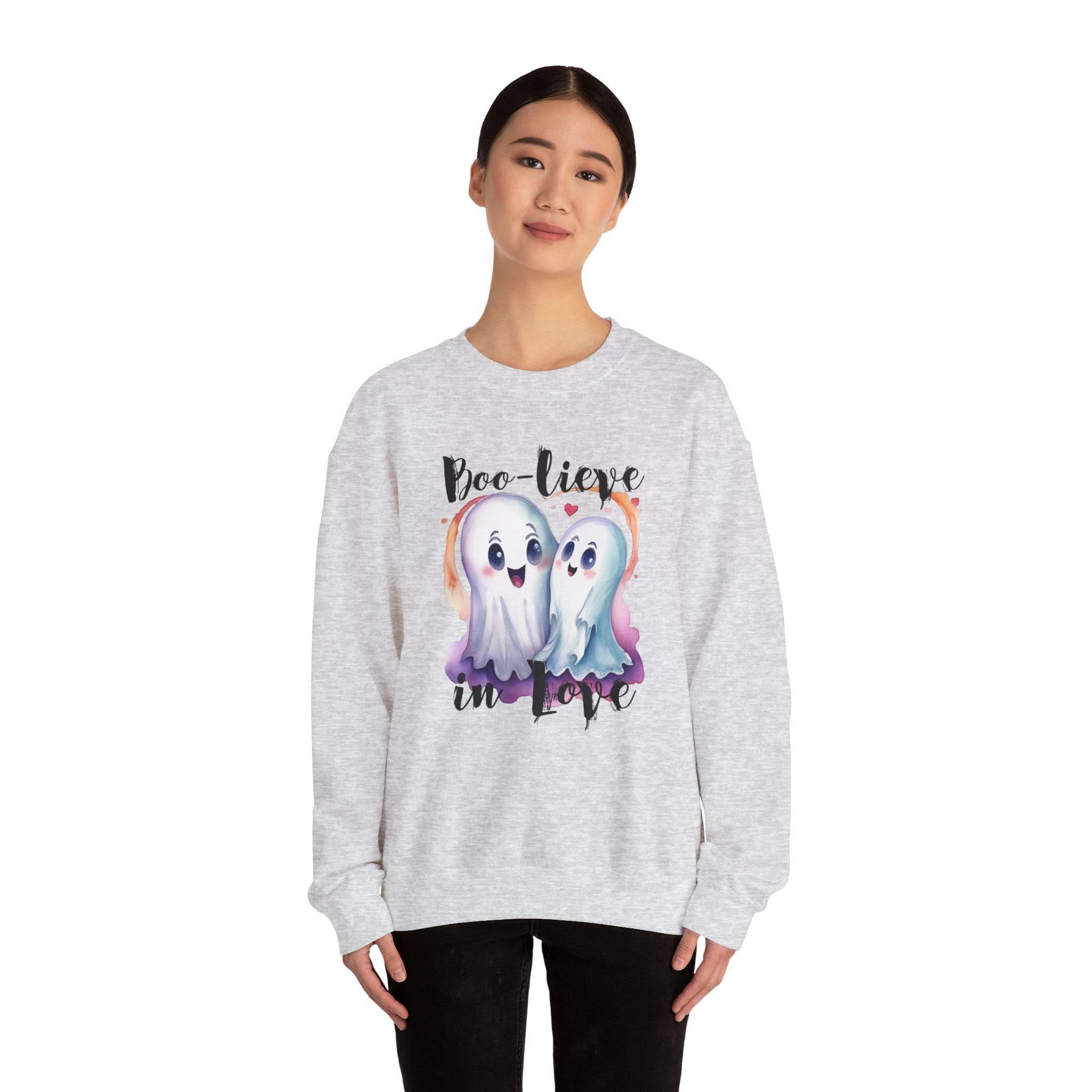 Boo-lieve in Love, Ghost love, Cute Ghosts, Halloween Ghosts in love, cute birthday or halloween gift, watercolor ghosts, Sweatshirt