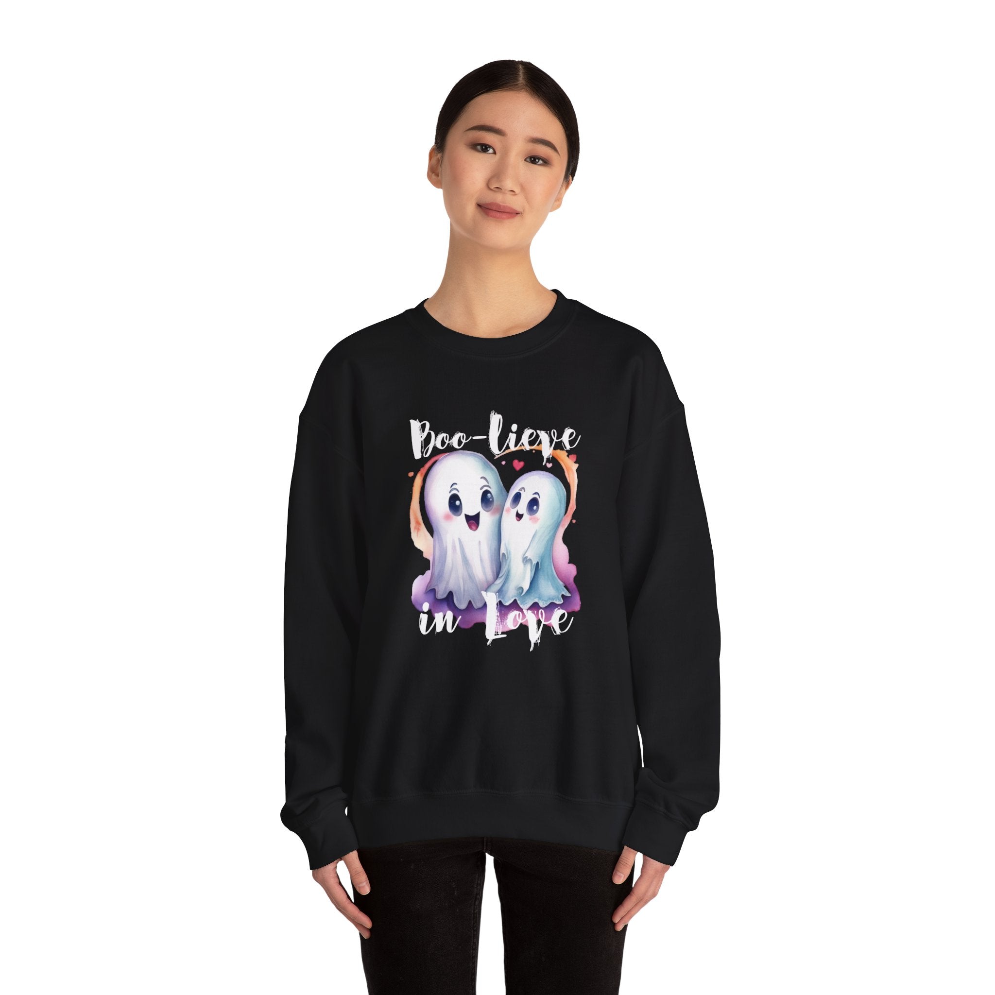 Boo-lieve in Love, Ghost love, Cute Ghosts, Halloween Ghosts in love, cute birthday or halloween gift, watercolor ghosts, Sweatshirt