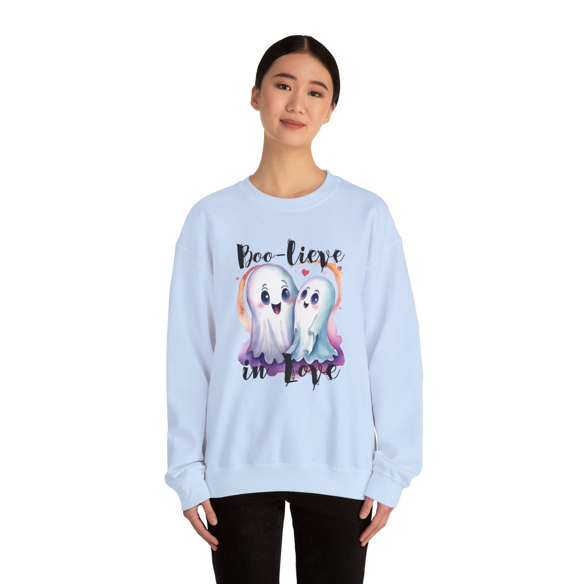 Boo-lieve in Love, Ghost love, Cute Ghosts, Halloween Ghosts in love, cute birthday or halloween gift, watercolor ghosts, Sweatshirt
