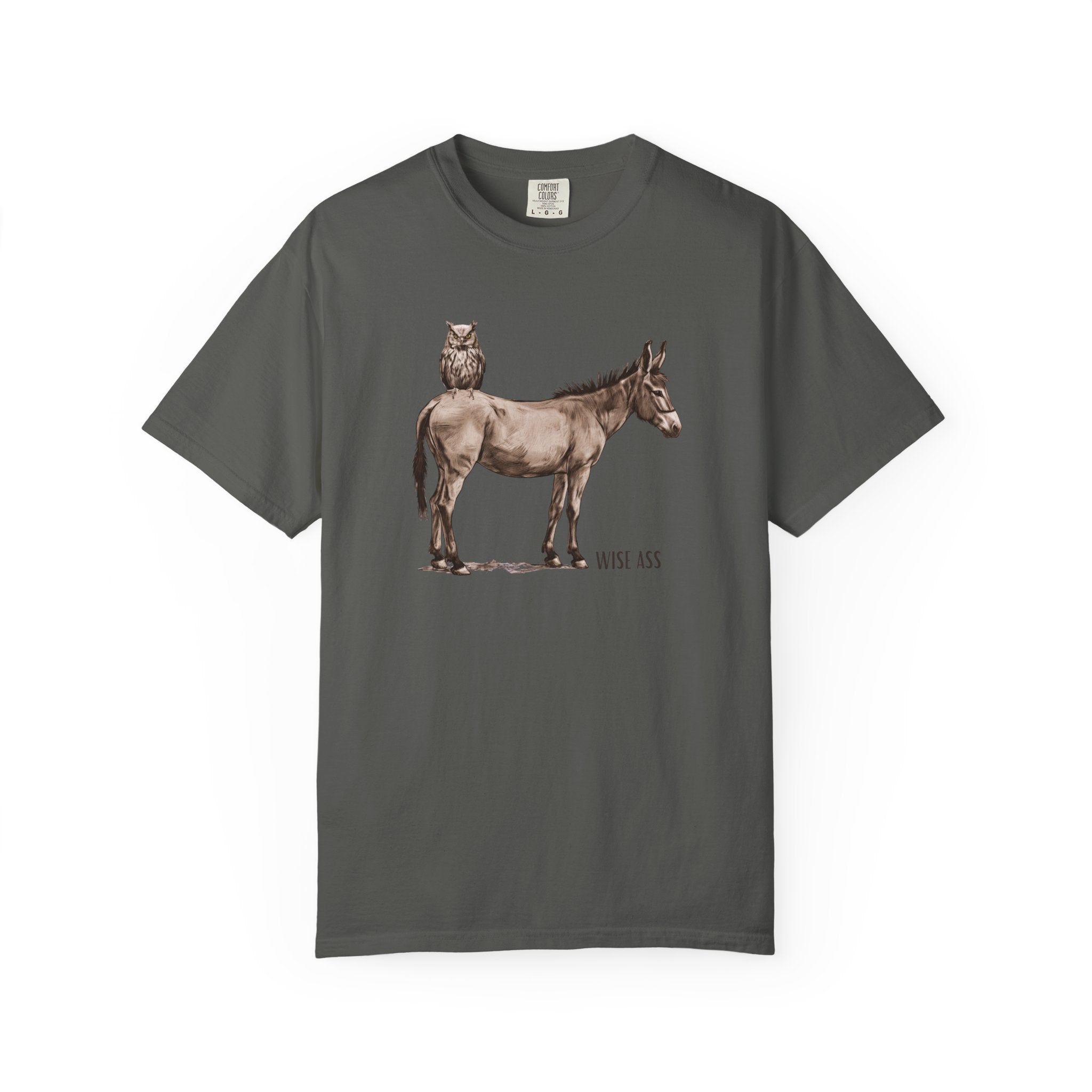 Certified Wise Ass Graphic Tee, Funny Donkey & Owl Shirt, Sarcastic Humor T-Shirt, Comfort Colors Vintage Style, Unisex Gag Gift