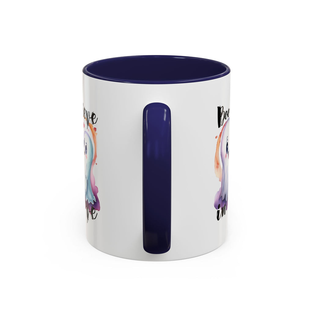 Boo-lieve in Love, Ghost love, Cute Ghosts, Halloween Ghosts in love, cute birthday or halloween gift, watercolor ghosts, Coffee Mug (11oz)